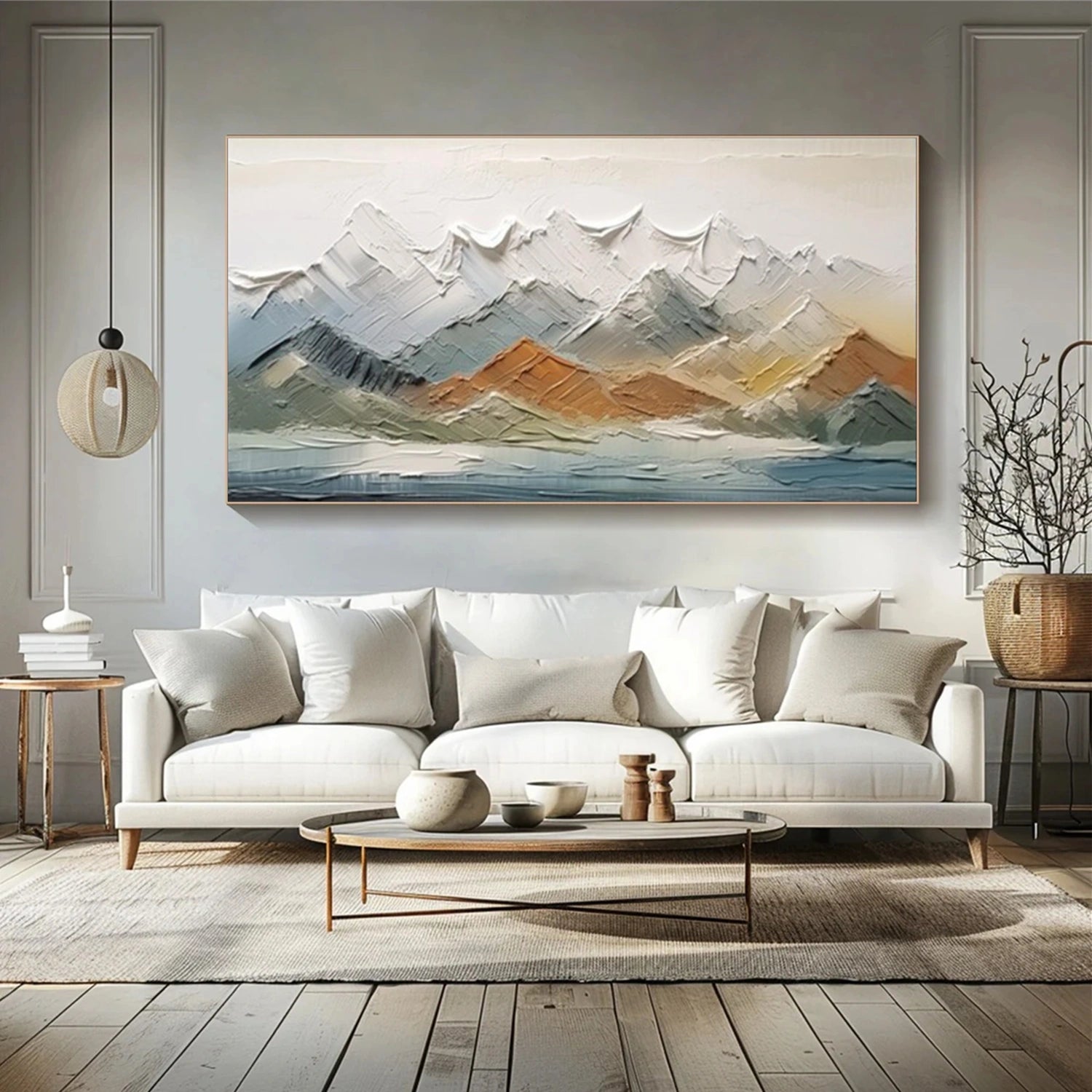 Abstract Mountain Textured Canvas Art #MO040