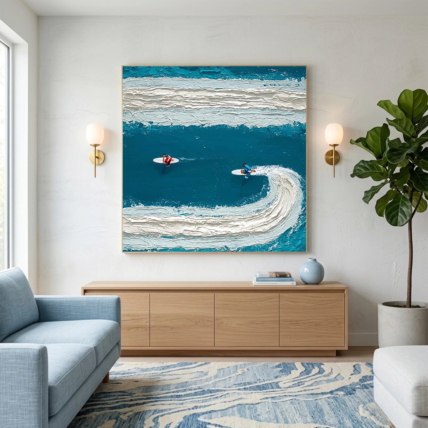 Surfing Sport Textured Wall Art #MS122