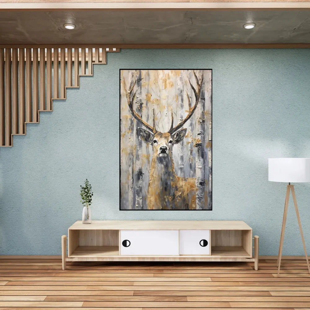 Animal Textured Canvas Art Painting #AC025