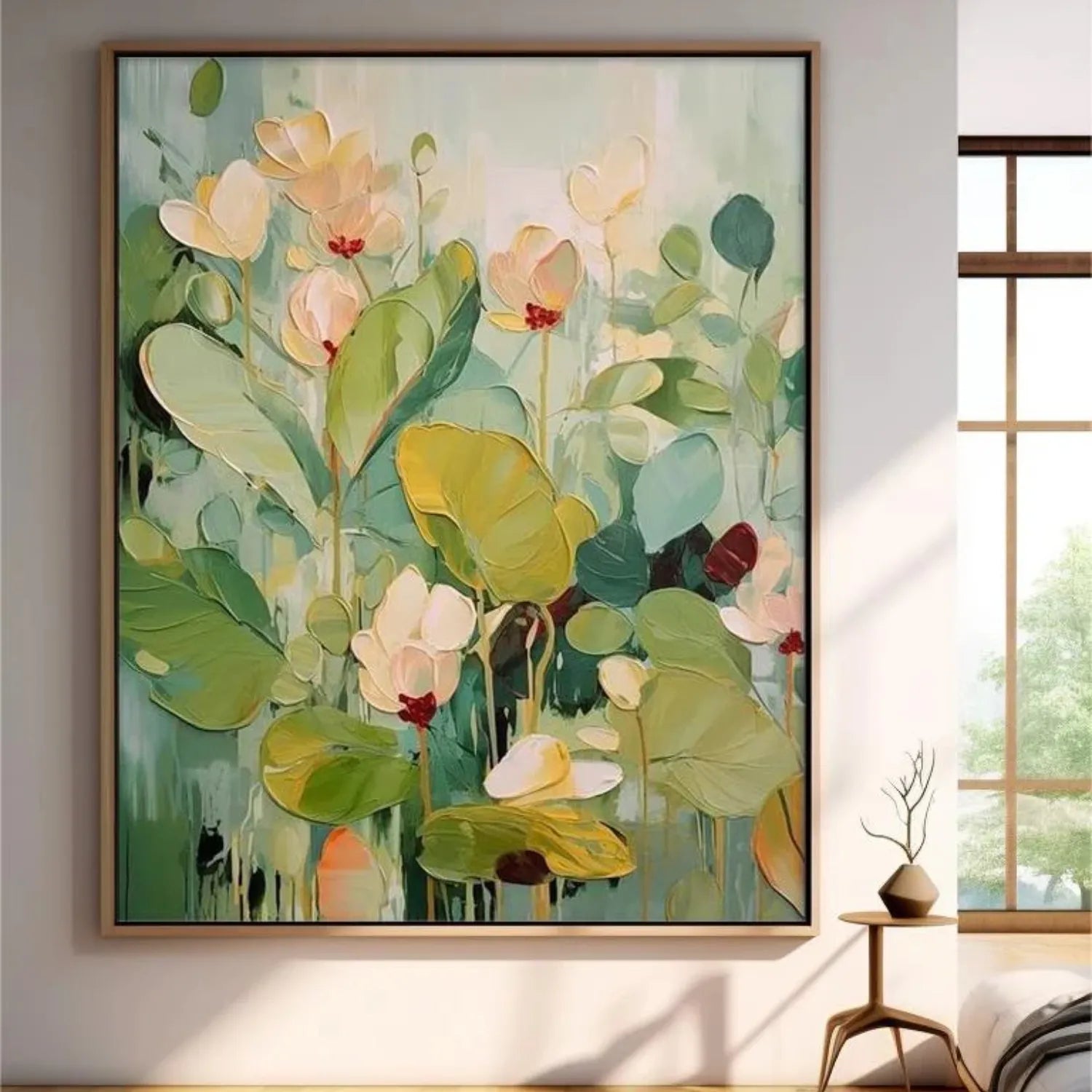 Colorful Flower Textured Painting Canvas FP013 - hand-painted wall art on canvas