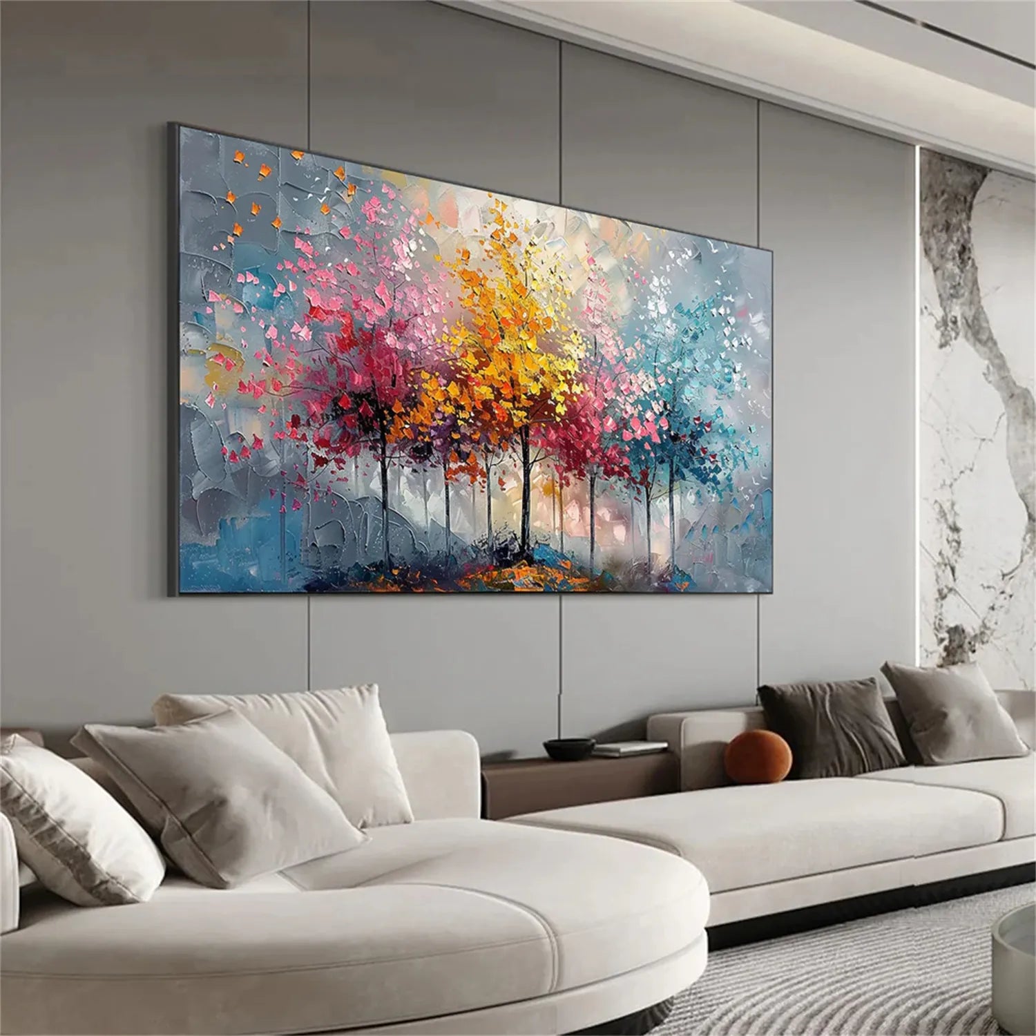 Colorful Tree Textured Painting Canvas #TP010