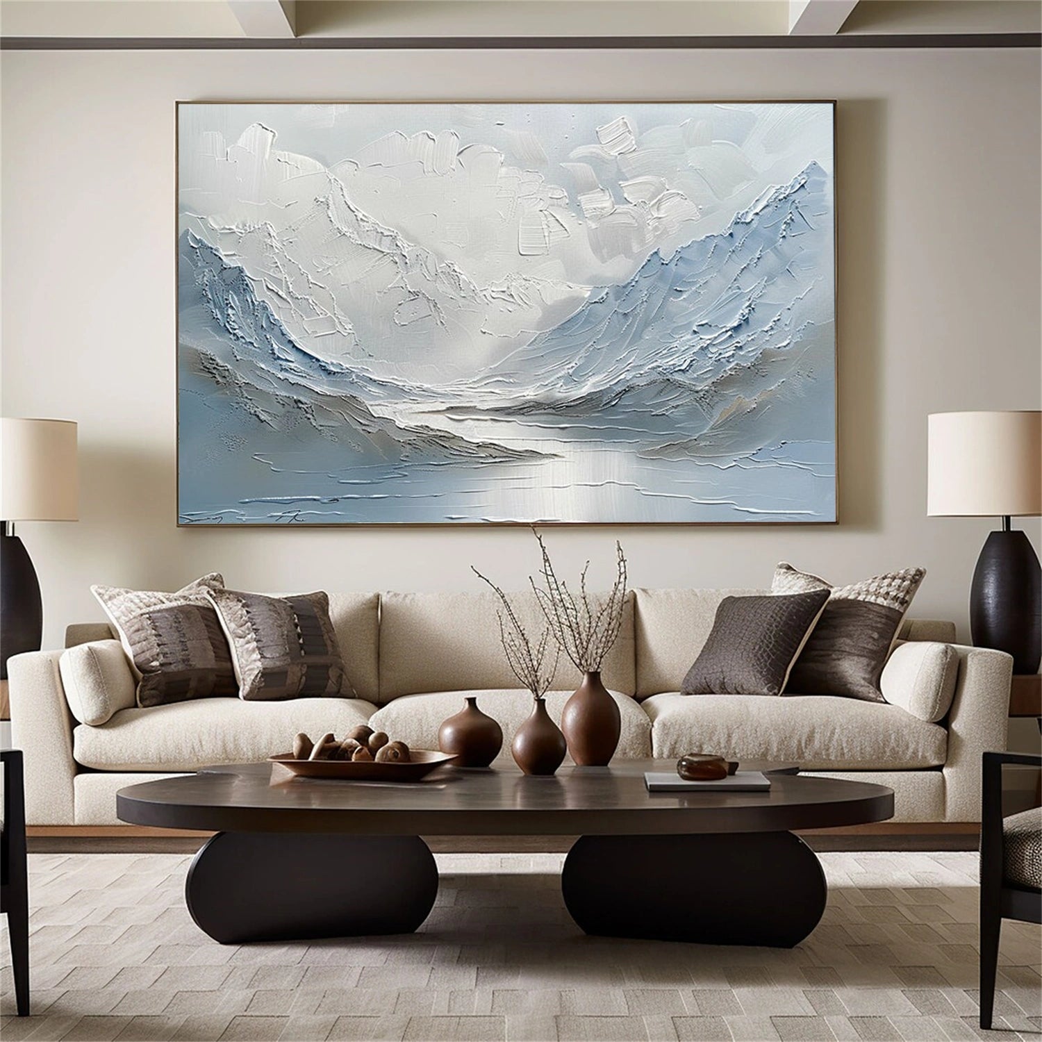 Abstract Mountain Textured Canvas Art #MO052