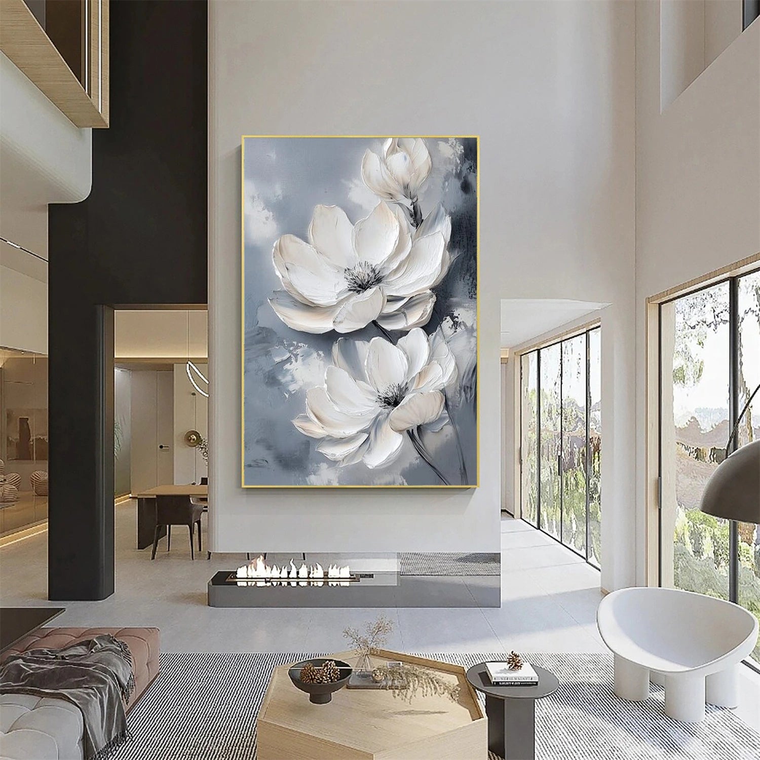 Flower Abstract Textured Wall Art #FP185