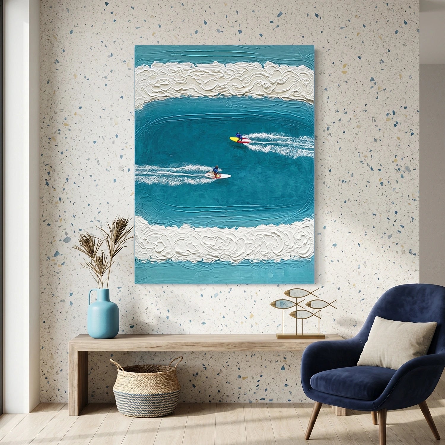 Surfing Sport Textured Wall Art #MS121