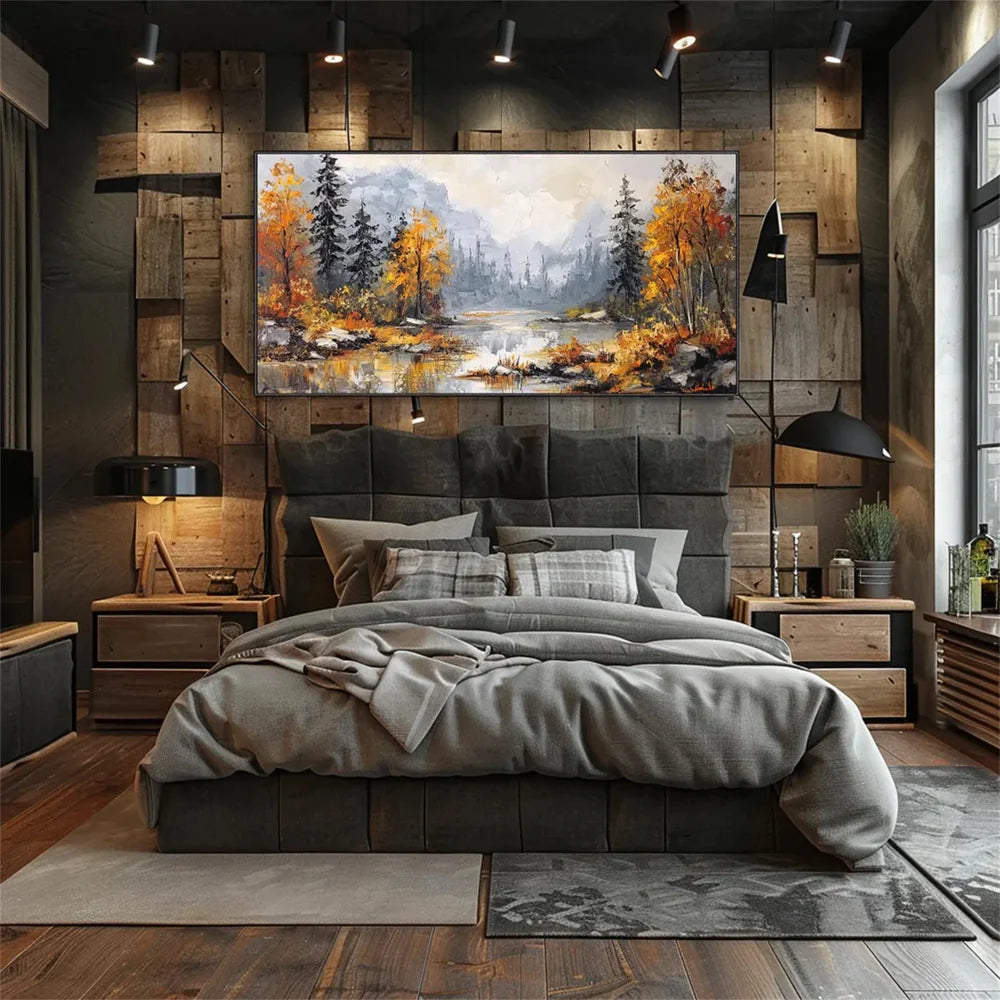 Colorful Tree Textured Painting Canvas #TP018