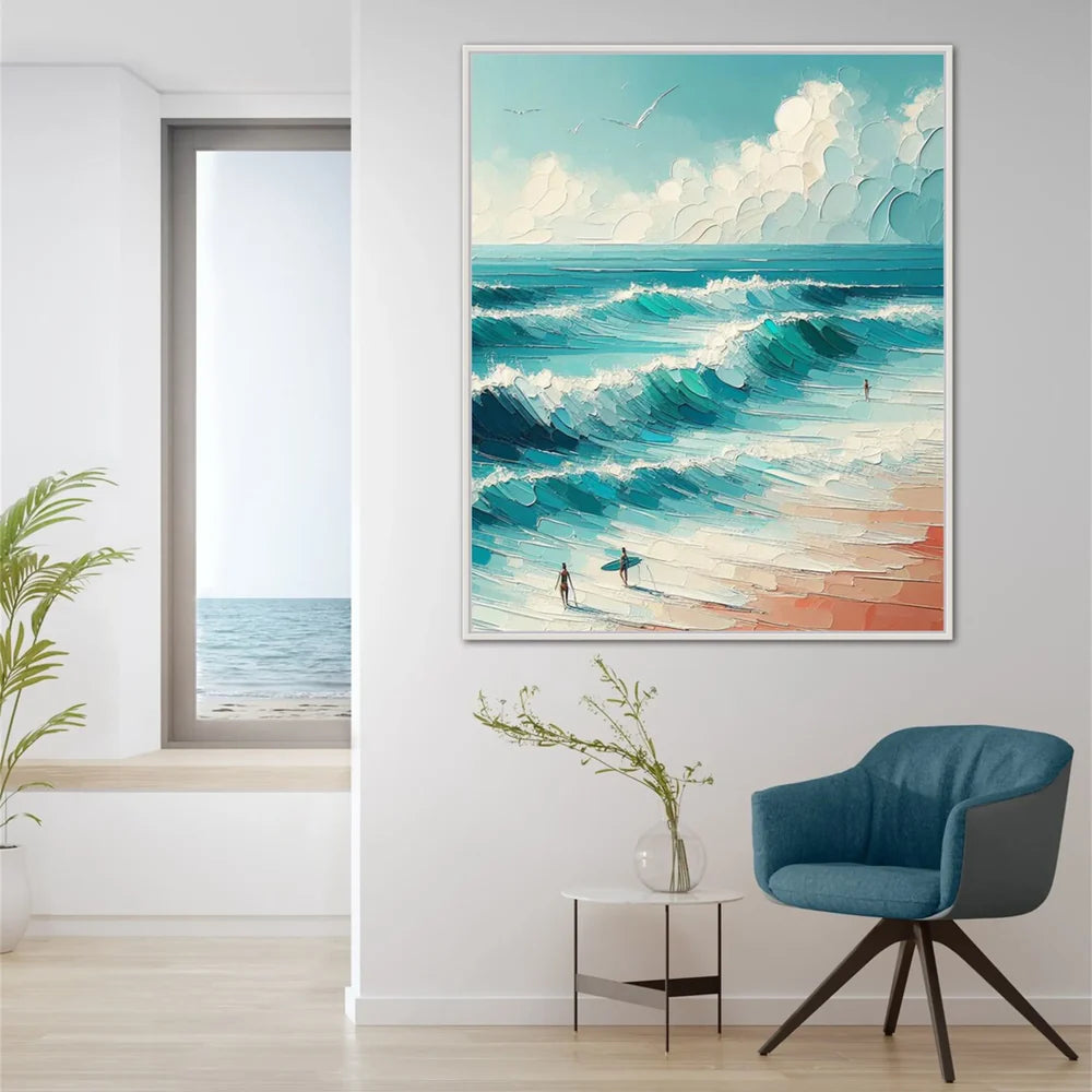 Surfing Sport Textured Wall Art #MS035