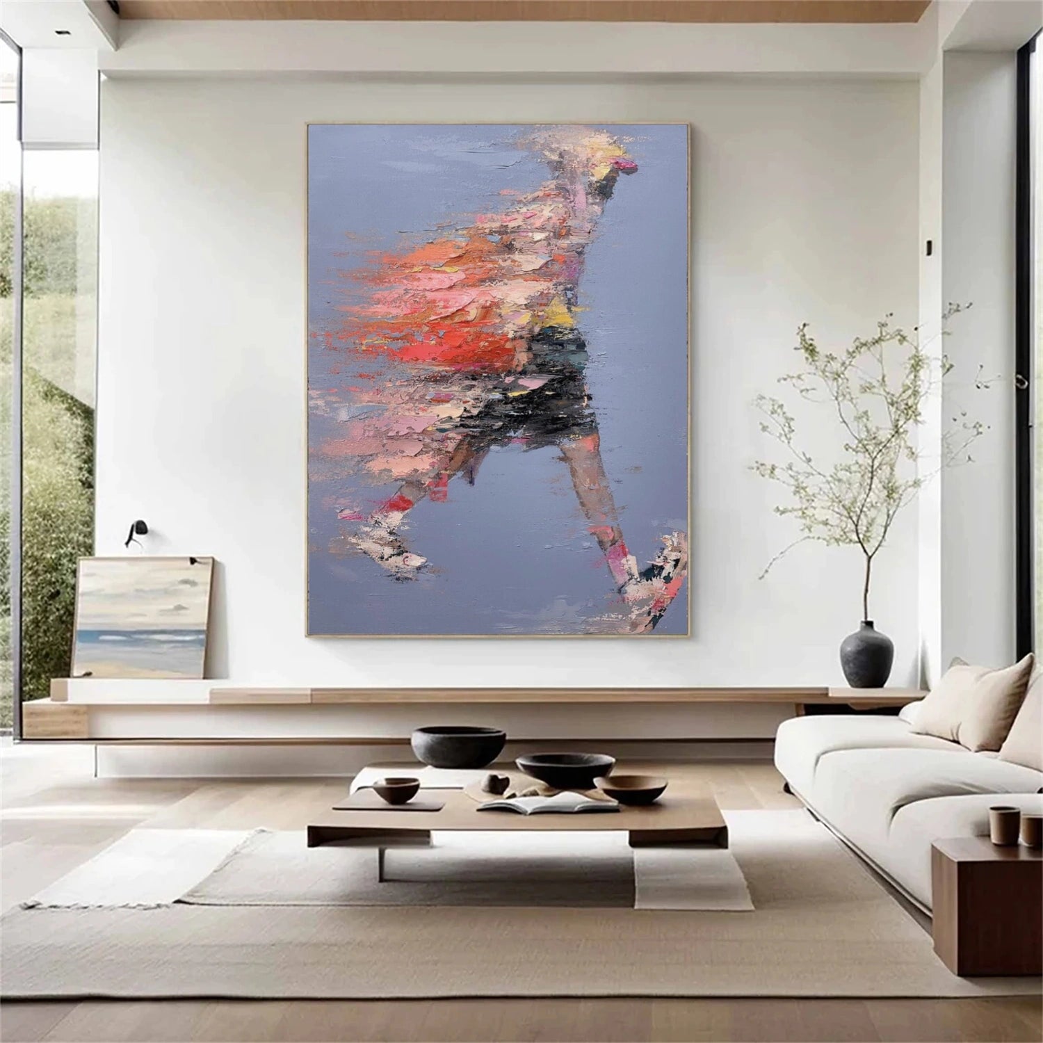 Abstract People Textured Canvas #AE055