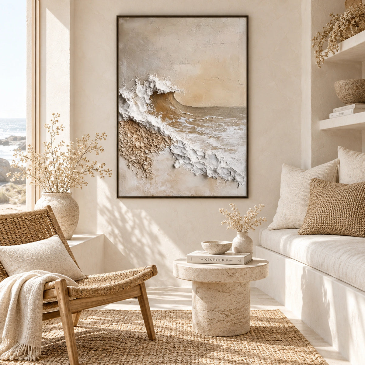 Ocean And Sky Abstract Textured Wall Art #OS221