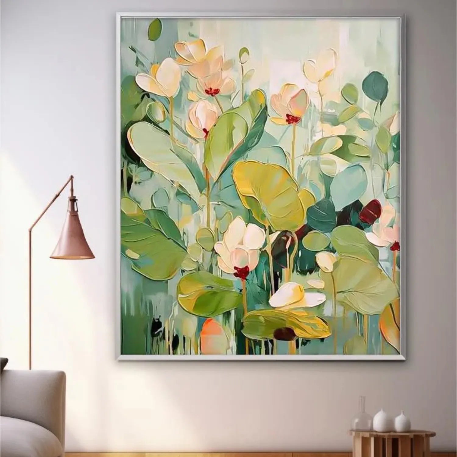 Colorful Flower Textured Painting Canvas FP013 - hand-painted wall art on canvas