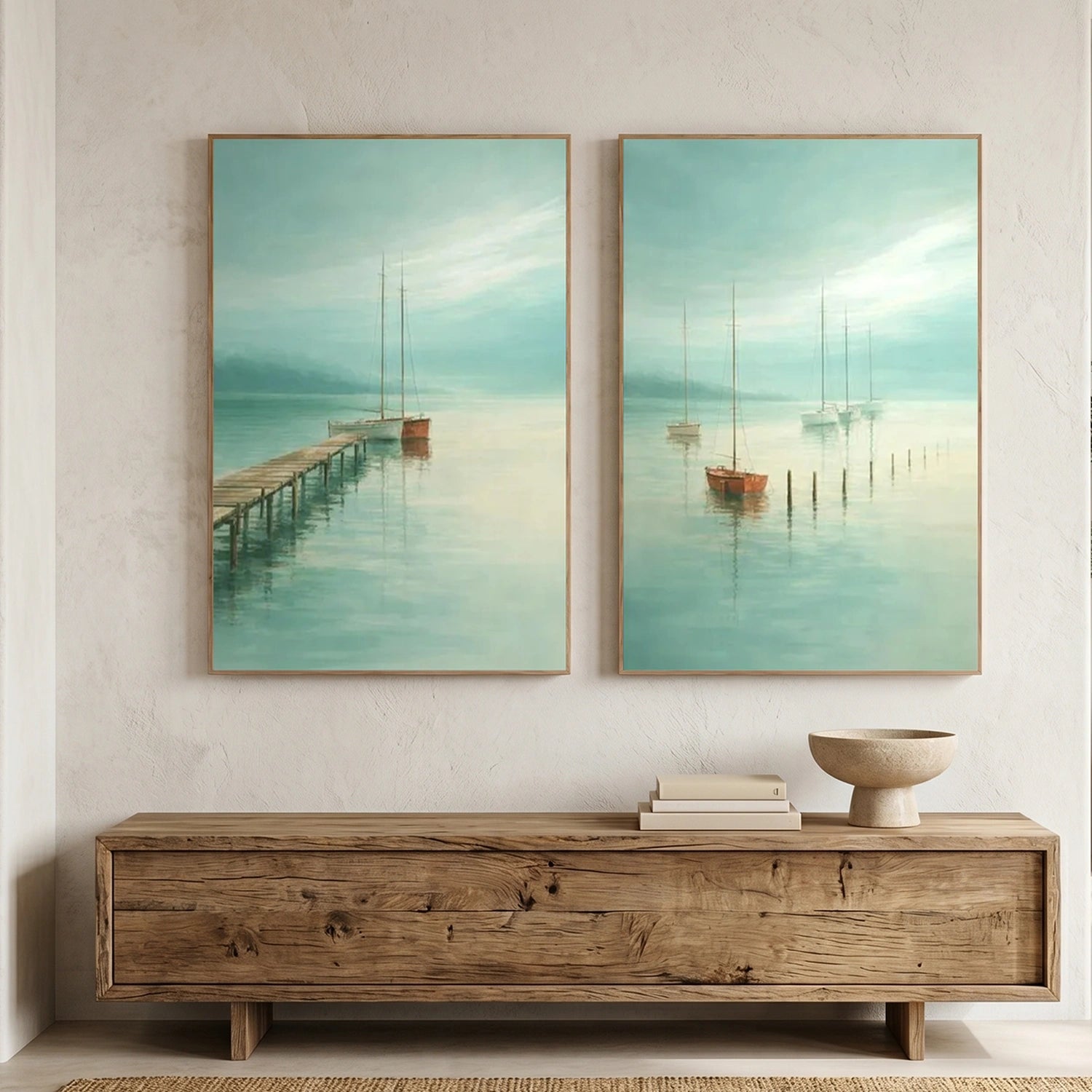 Ocean And Sky Abstract Wall Art Set of 2 #OS162