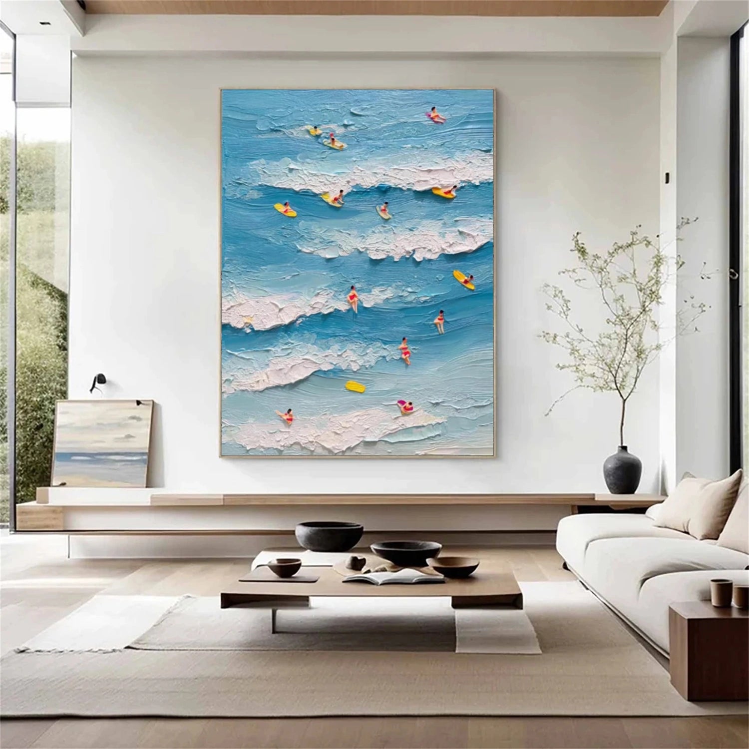 Surfing Sport Textured Wall Art #MS099