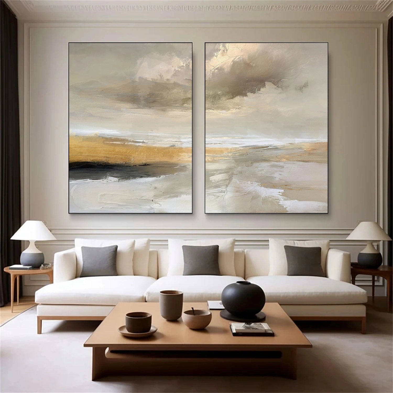Ocean And Sky Abstract Wall Art Set of 2 #OS122