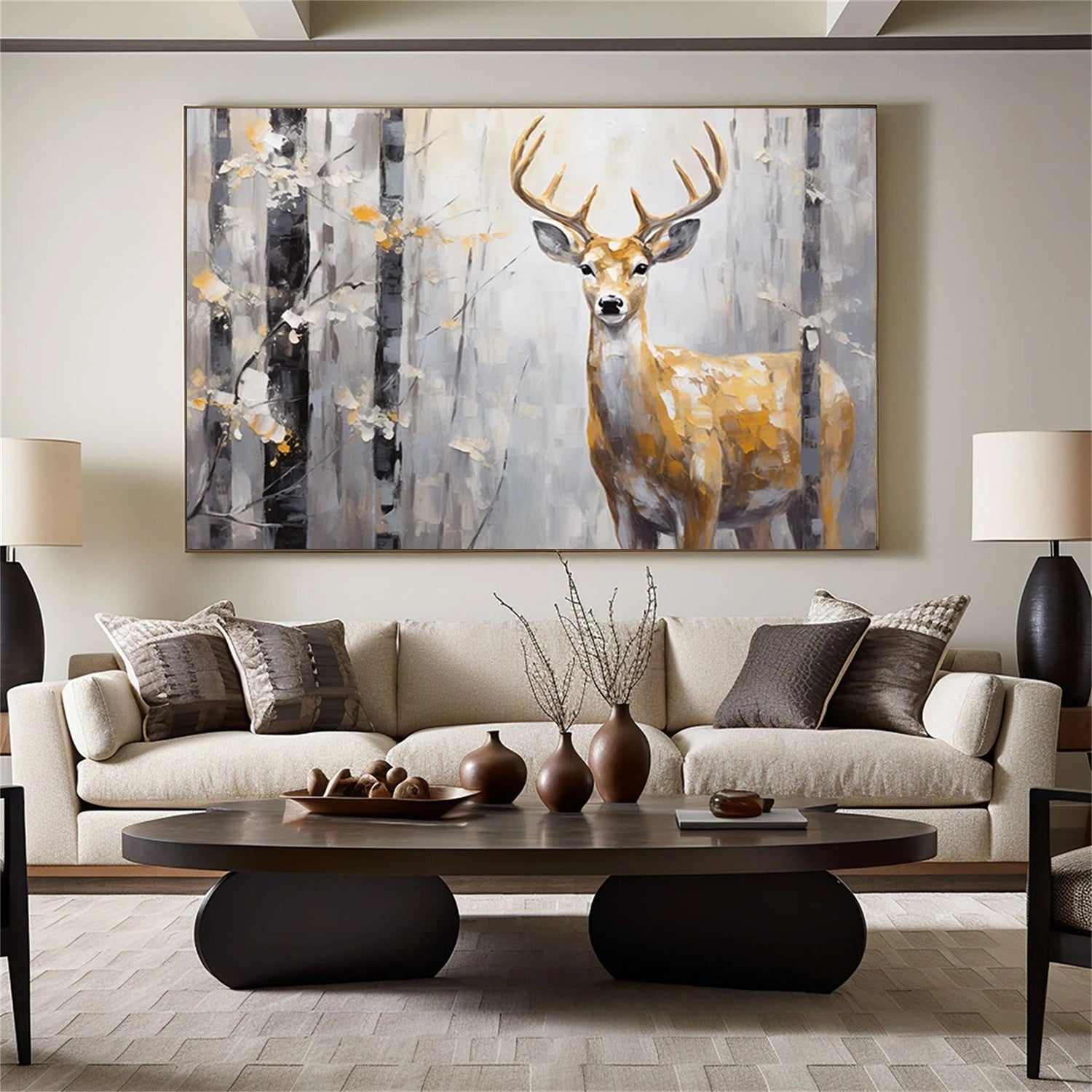 Abstract Animal Cervus nippon Wall Art #AC046