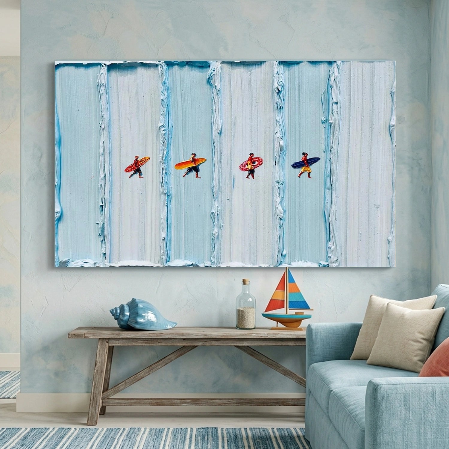 Surfing Sport Textured Wall Art #MS120