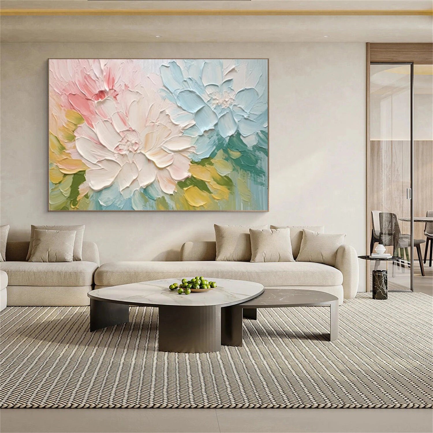 Flower Abstract Textured Wall Art #FP174