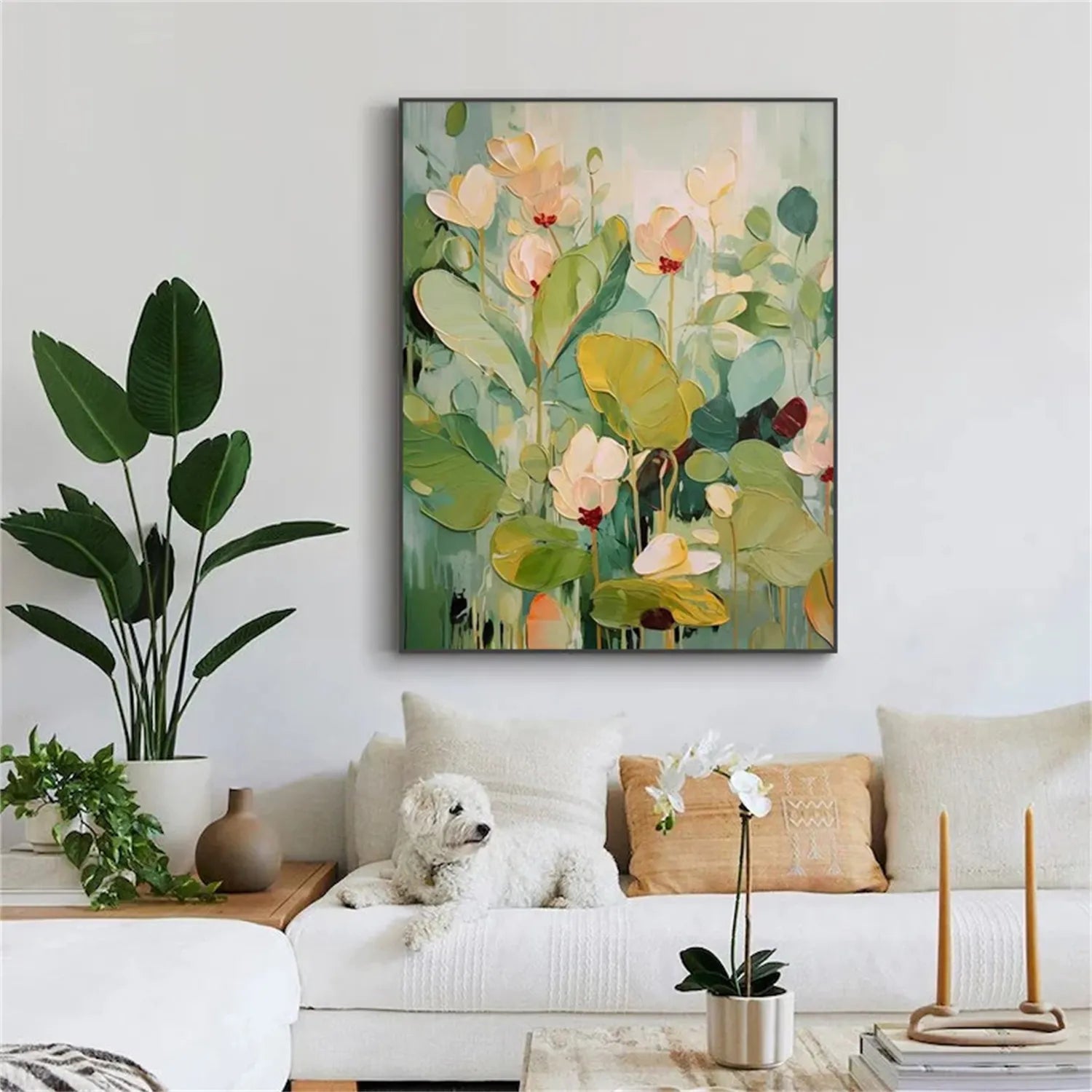 Colorful Flower Textured Painting Canvas FP013 - hand-painted wall art on canvas