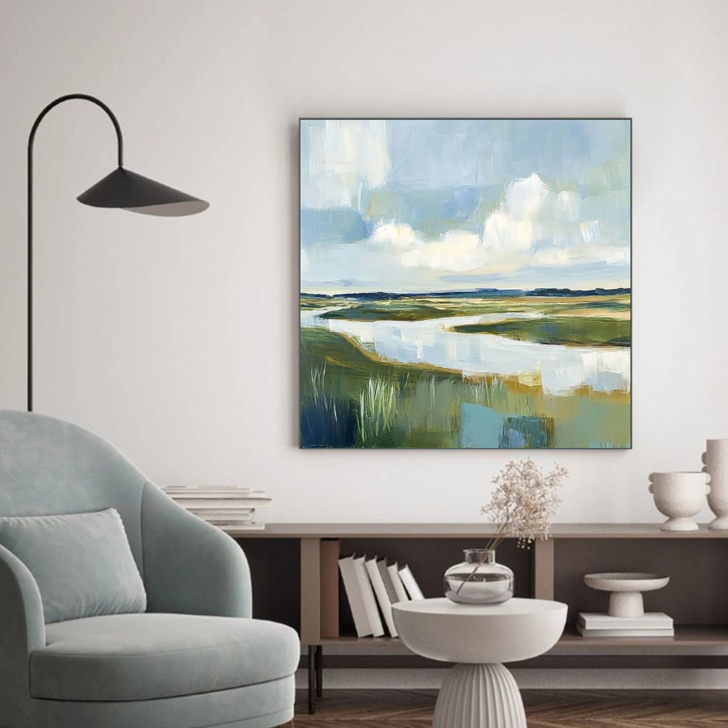 Ocean And Sky Abstract Wall Art #OS111