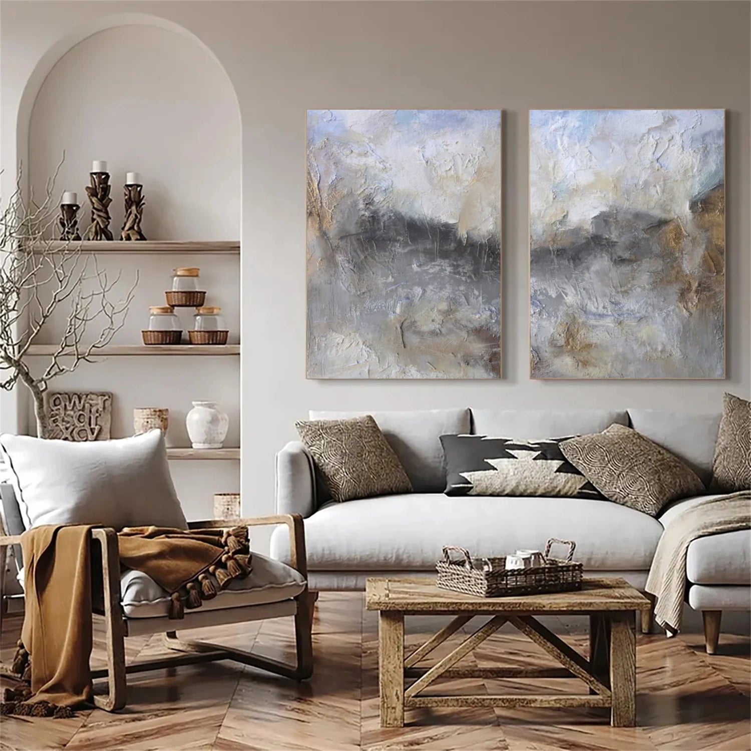Abstract Canvas Wall Art Set of 2 #AP262