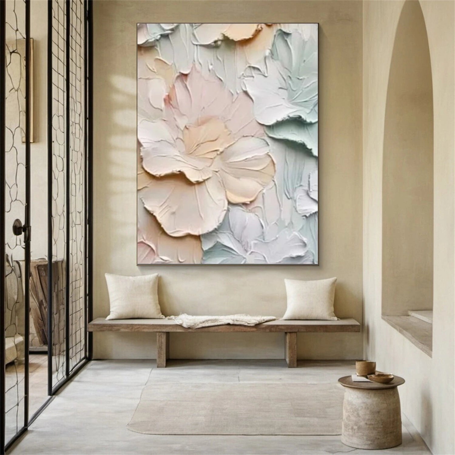 Flower Abstract Textured Wall Art #FP123
