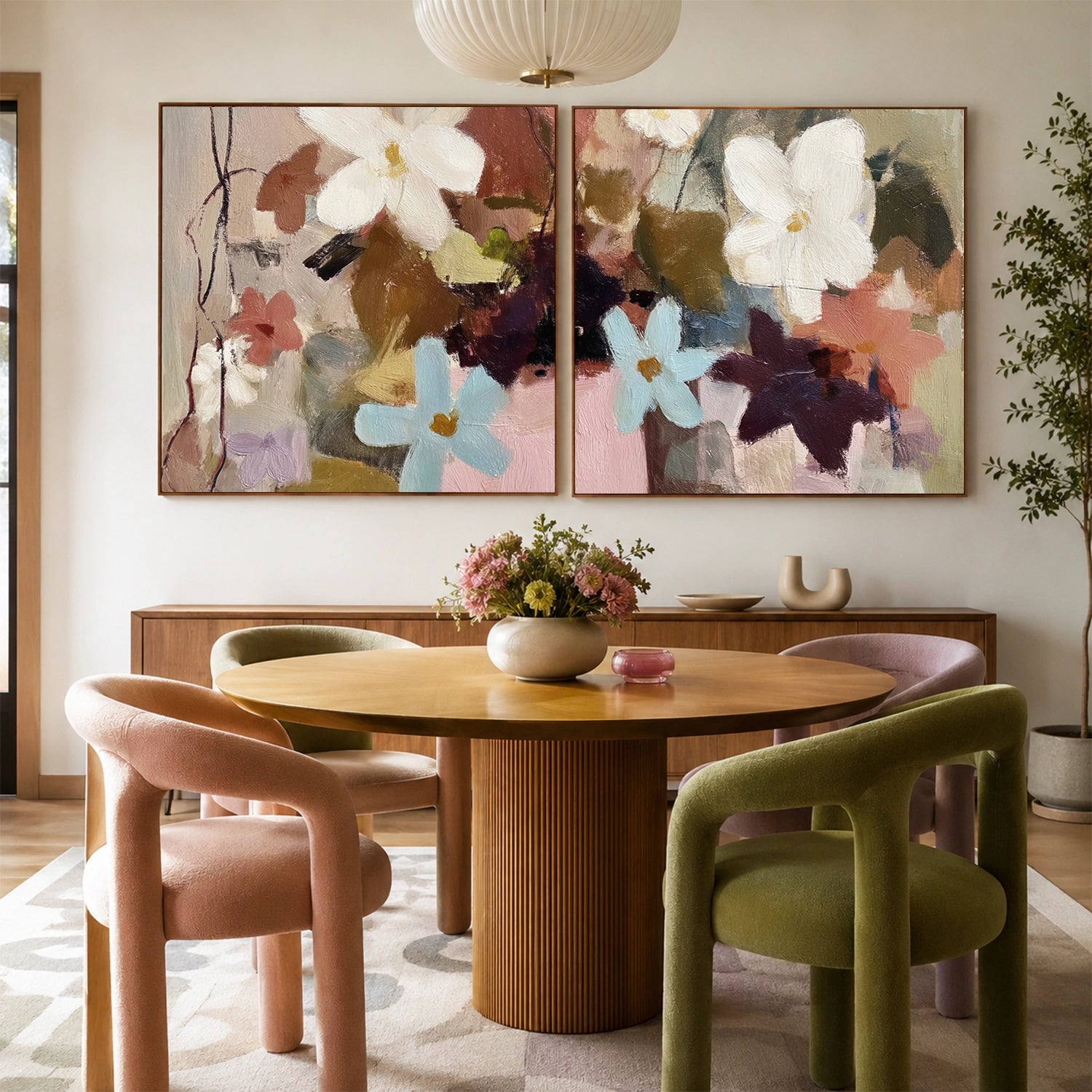 Flower Abstract Wall Art Set of 2 #FP206
