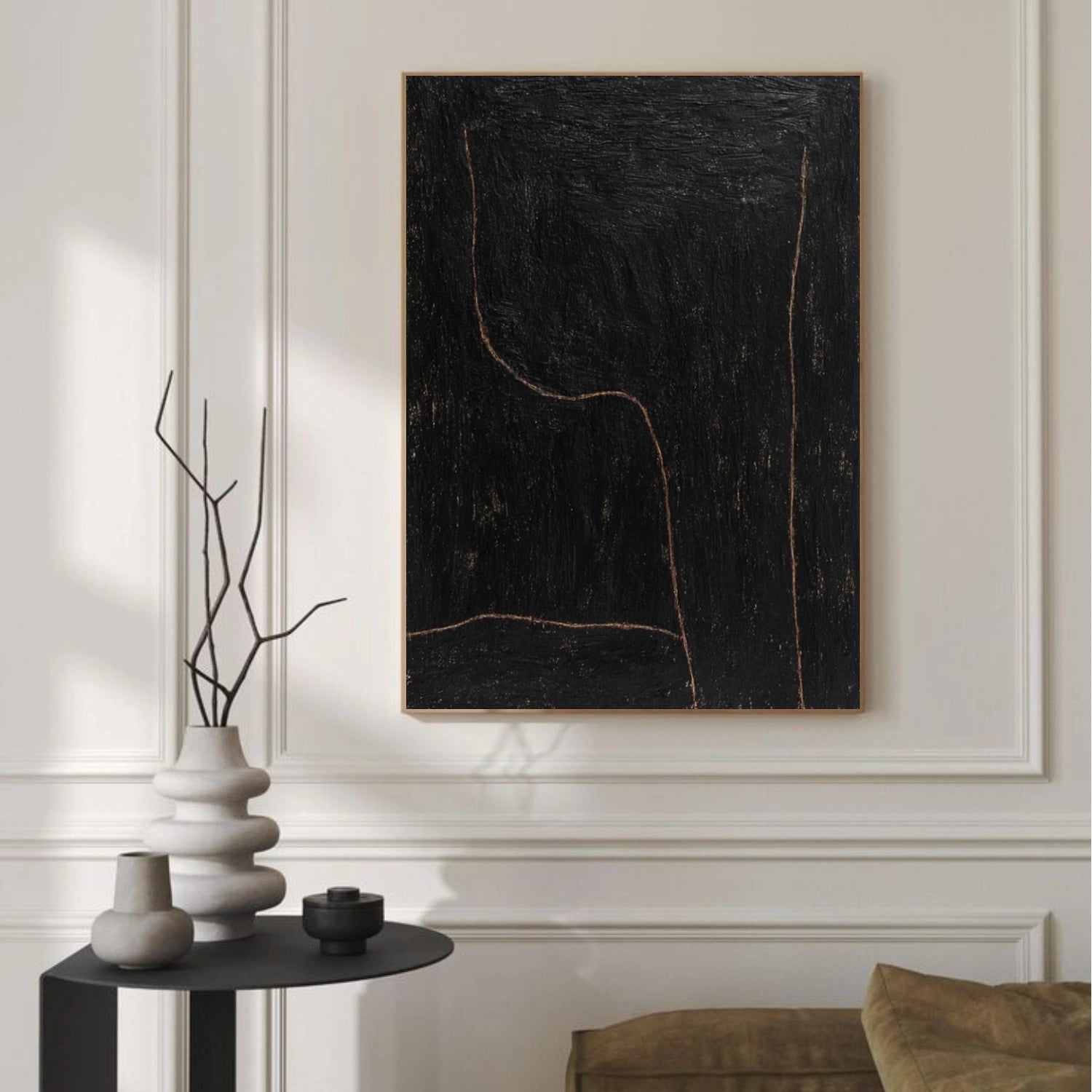 Black Minimalist Canvas Art #MT207