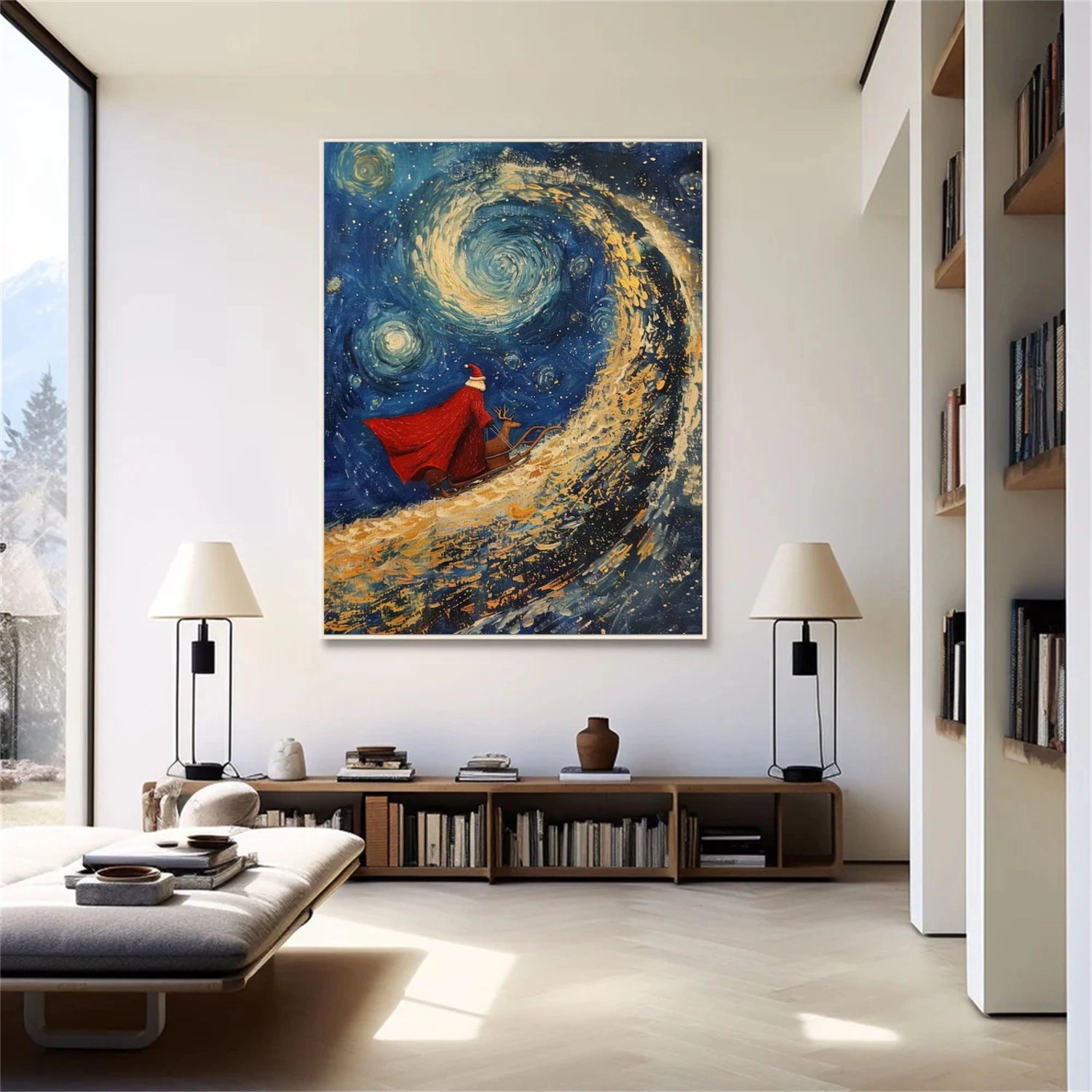 Abstract Santa Claus Canvas Art #AE052