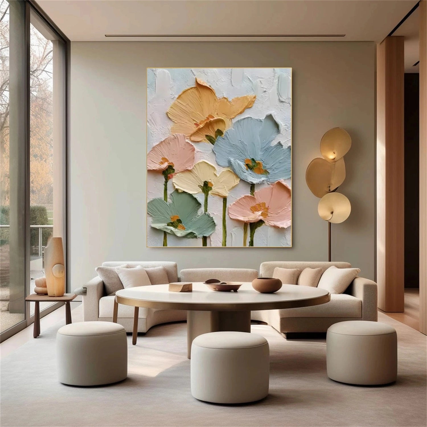 Flower Abstract Textured Wall Art #FP122