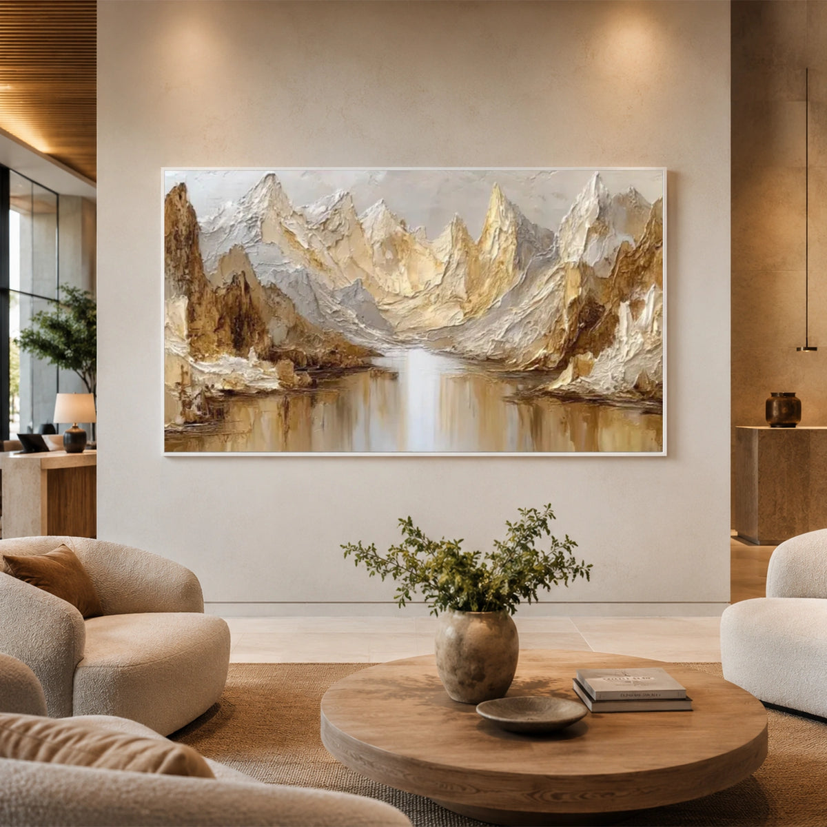 Abstract Mountain Textured Canvas Art #MO088