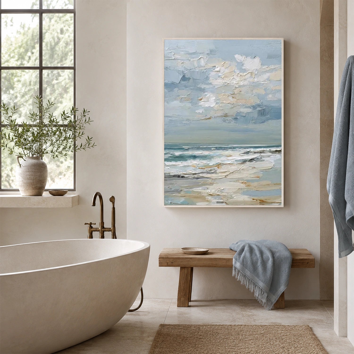 Ocean And Sky Abstract Textured Wall Art #OS203