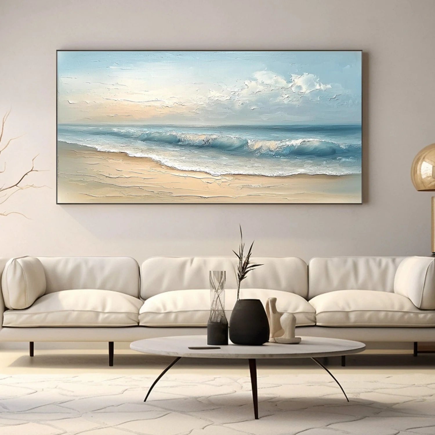 Ocean And Sky Abstract Textured Wall Art #OS098