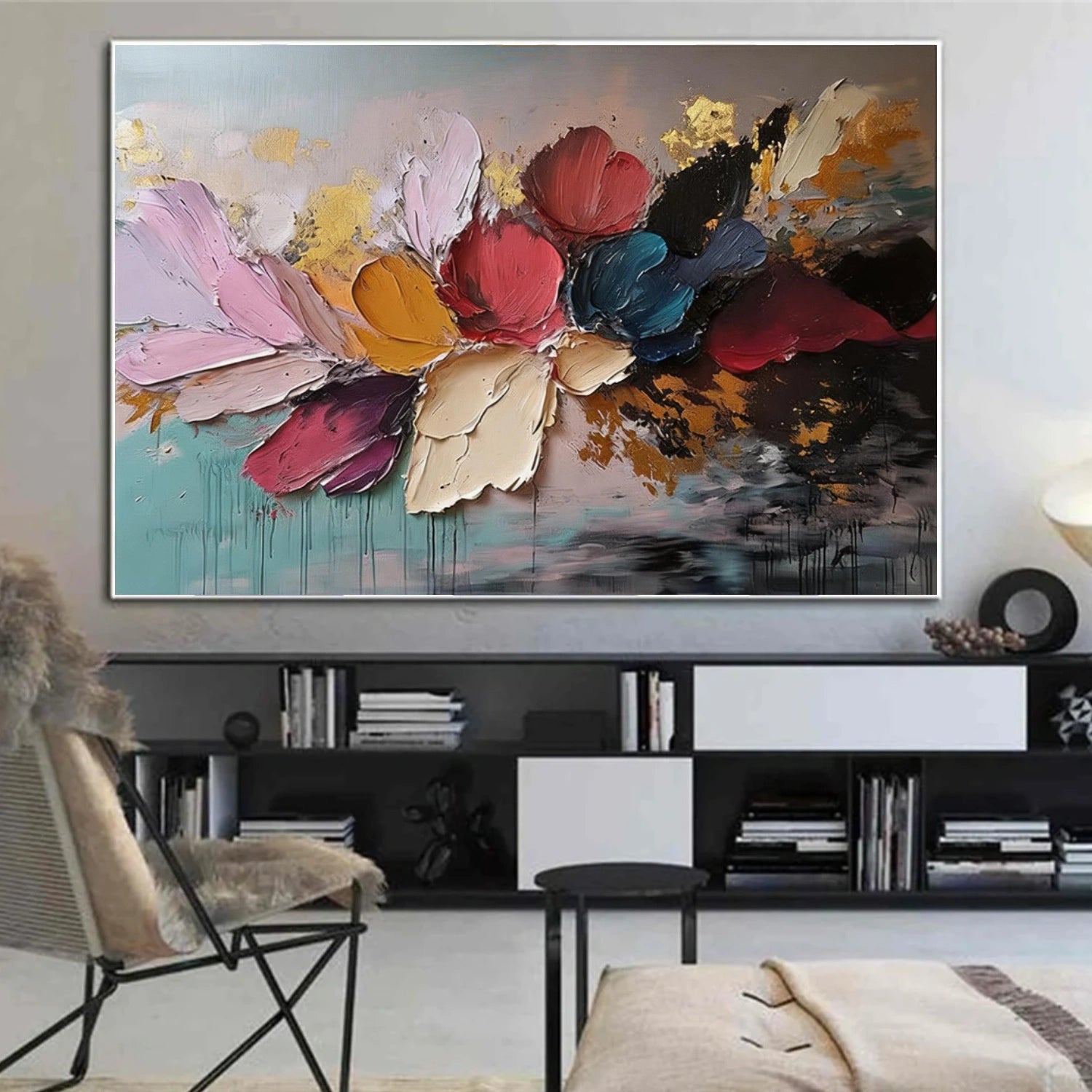 Flower Abstract Textured Wall Art #FP191
