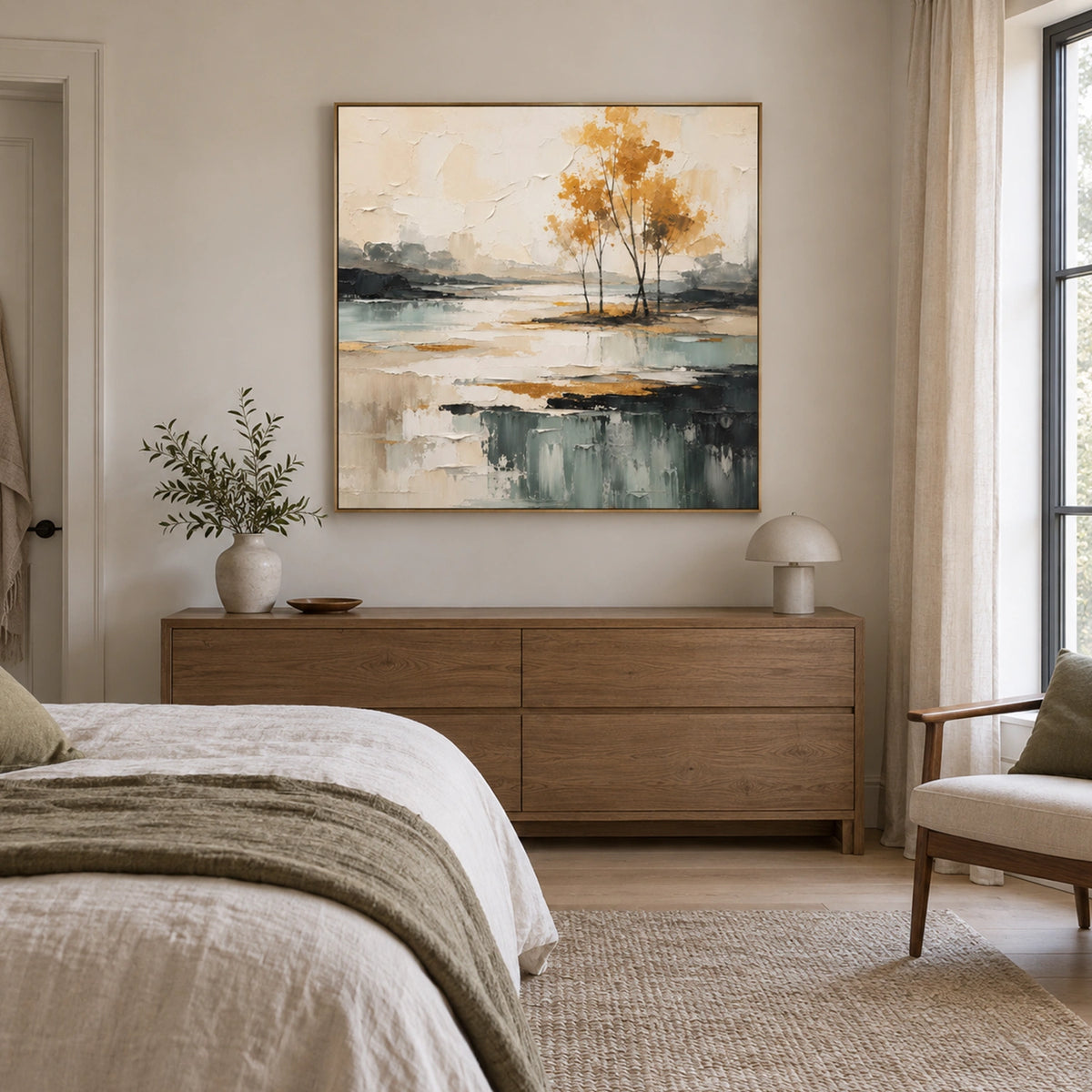 Ocean And Sky Abstract Textured Wall Art #OS232
