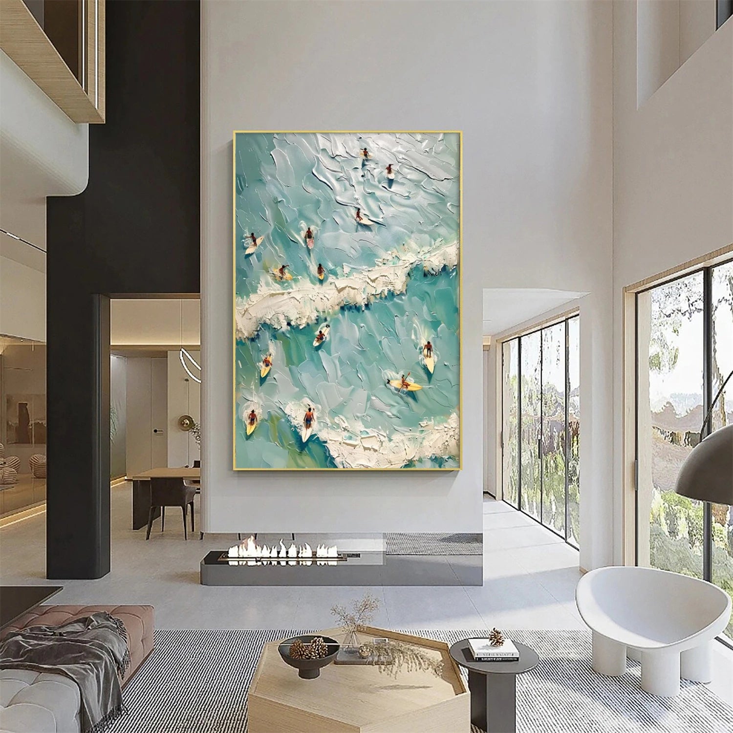 Surfing Sport Textured Wall Art #MS102