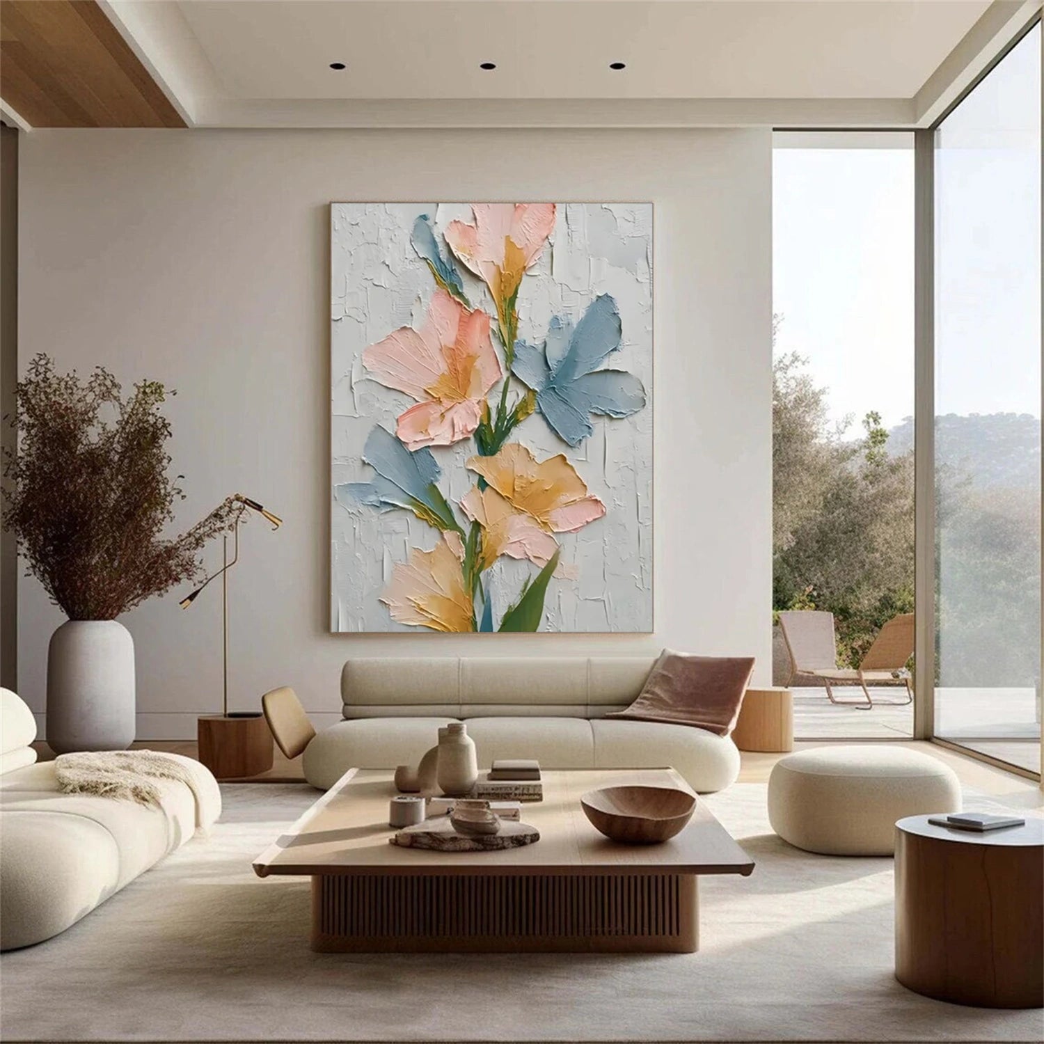 Flower Abstract Textured Wall Art #FP124