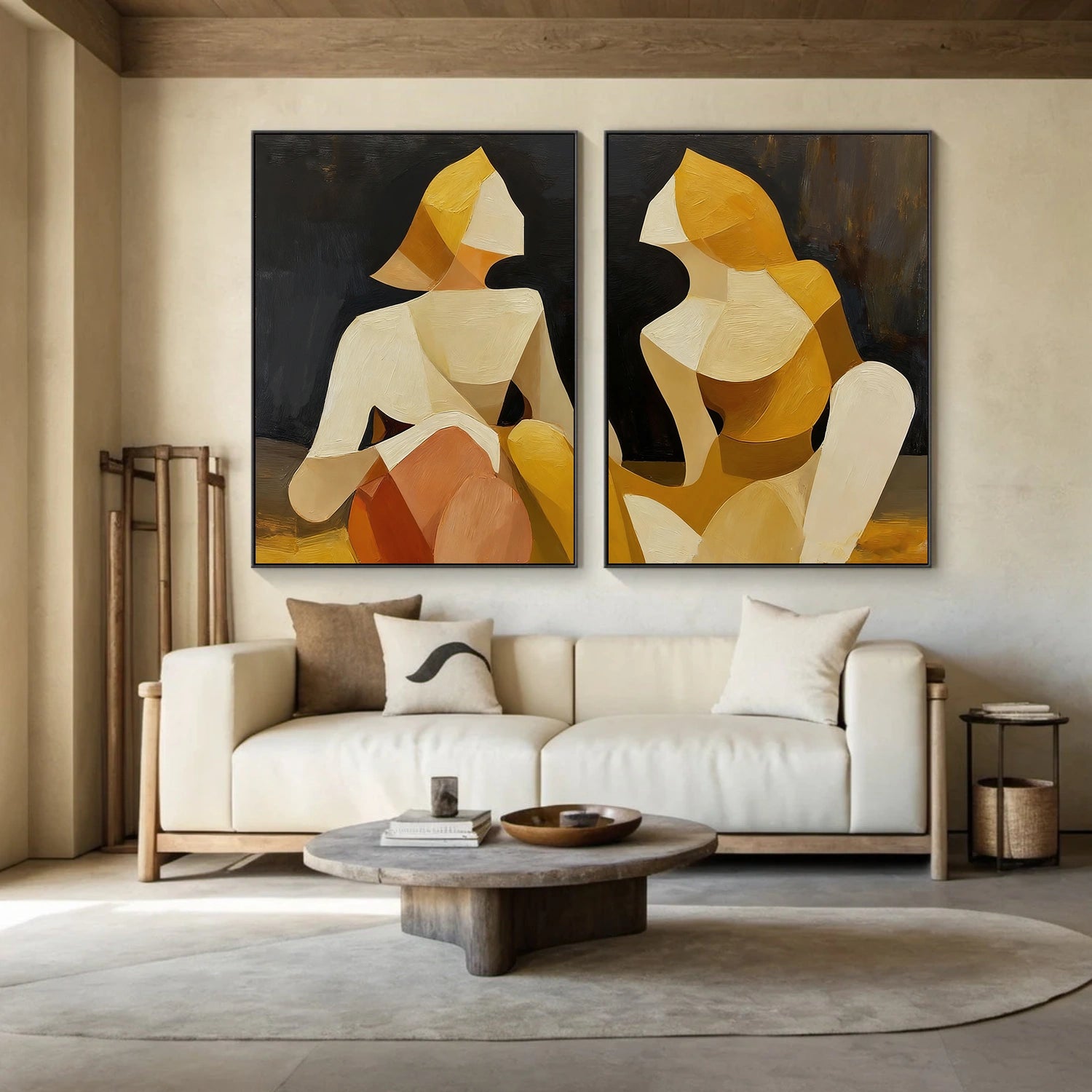 Abstract People Canvas Art Set of 2 #AE063