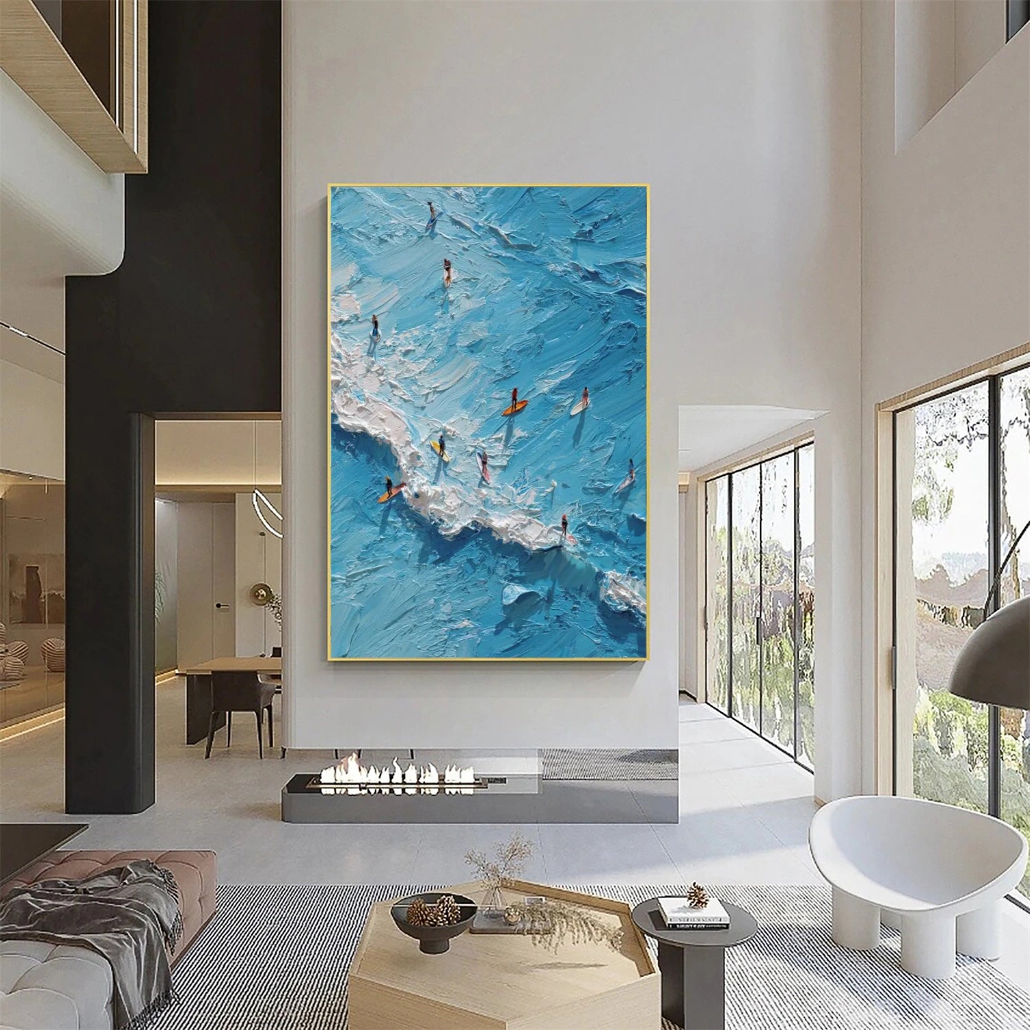 Surfing Sport Textured Wall Art #MS012