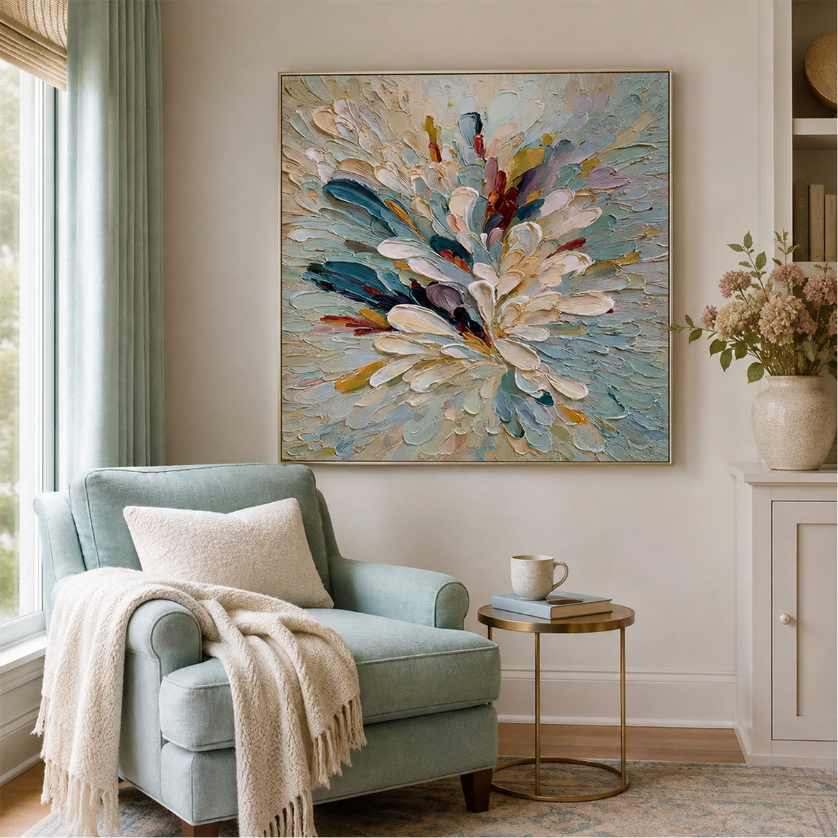 Colorful Flower Abstract Textured Wall Art #FP211