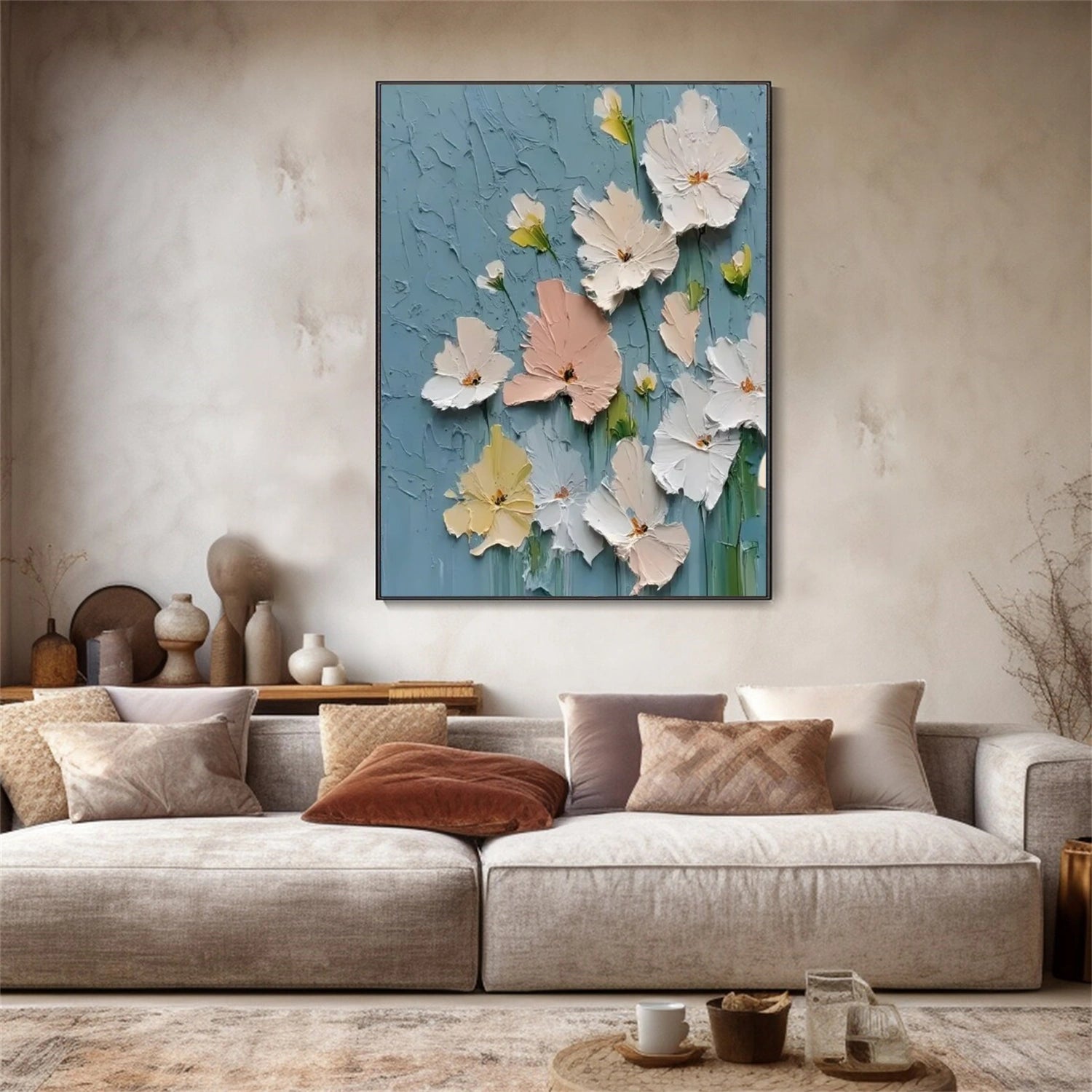 Flower Abstract Textured Wall Art #FP125