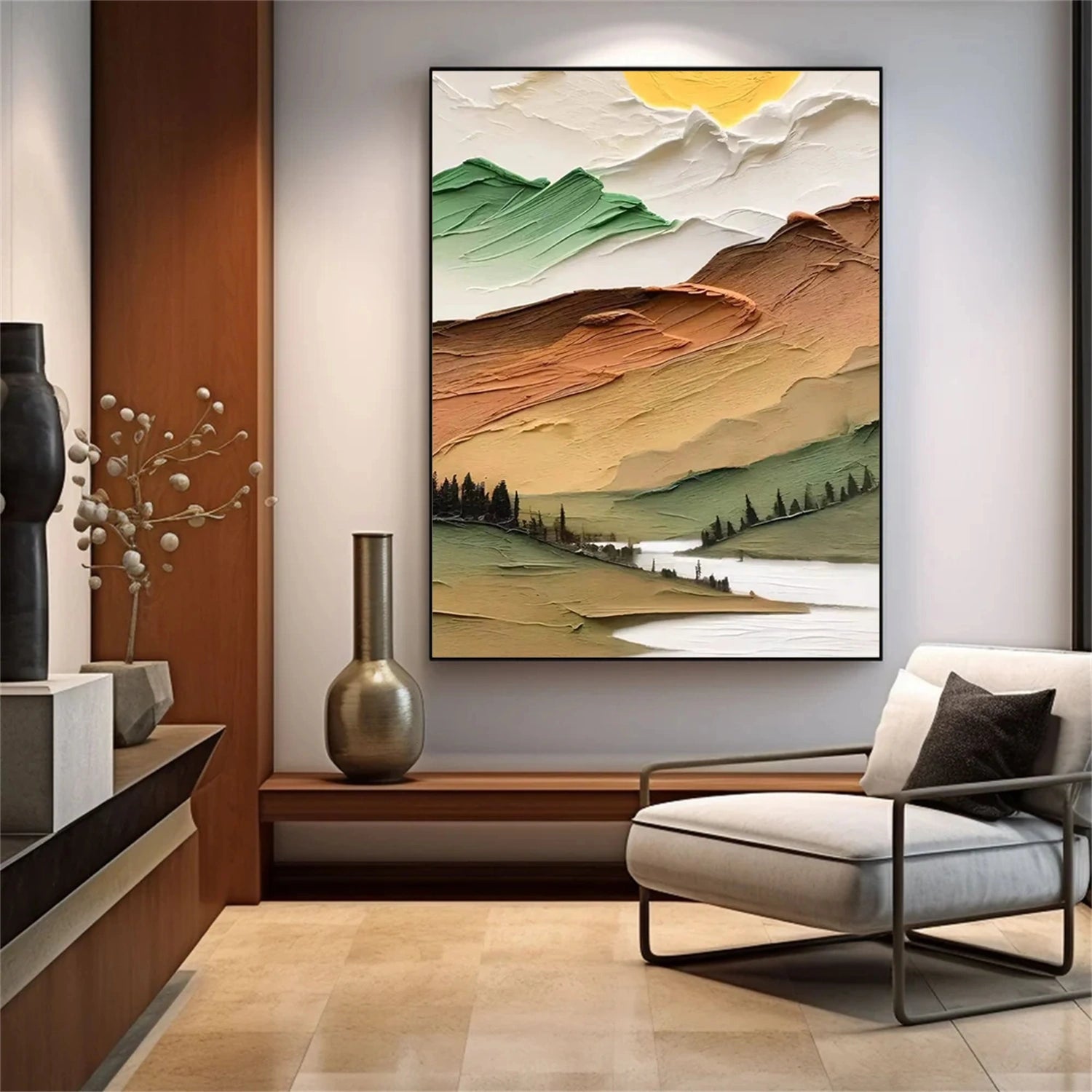 Colorful Mountain Textured Abstract Painting #MT002