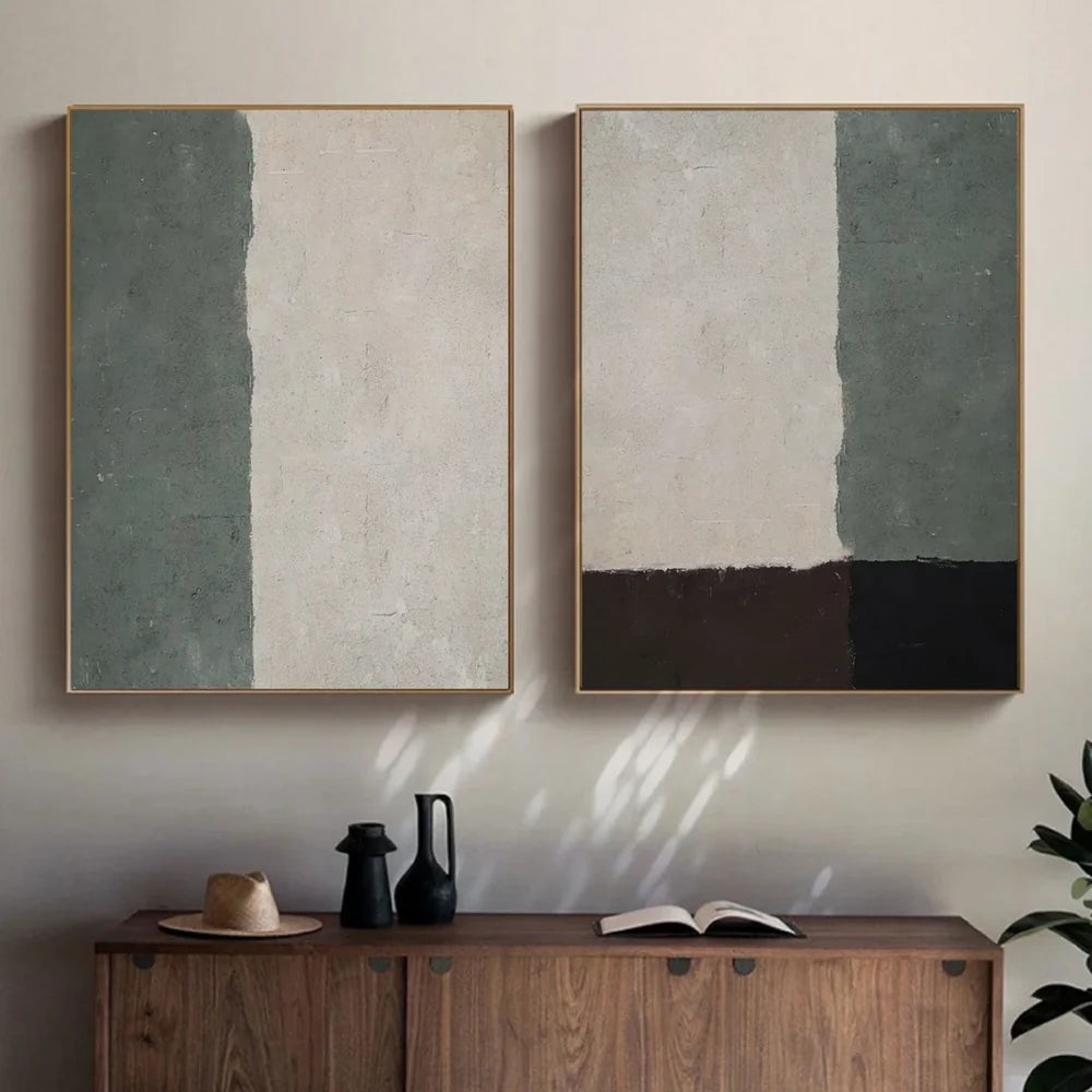 Green Minimalist Canvas Set of 2 #MT113