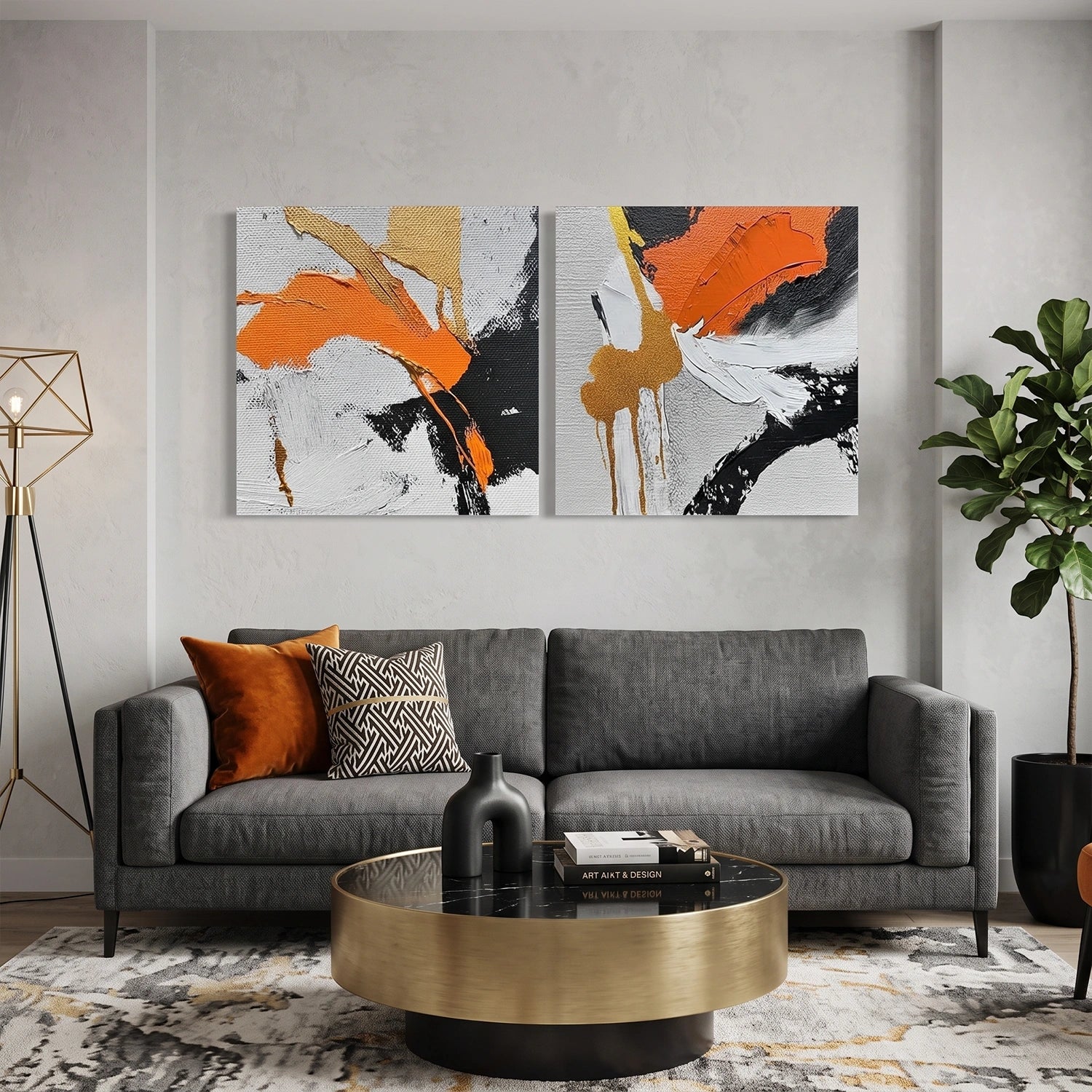 Abstract Textured Wall Art Set of 2 #AT162