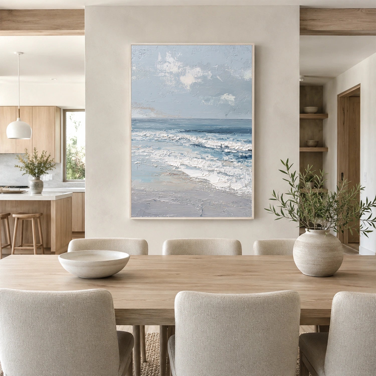 Ocean And Sky Abstract Textured Wall Art #OS187