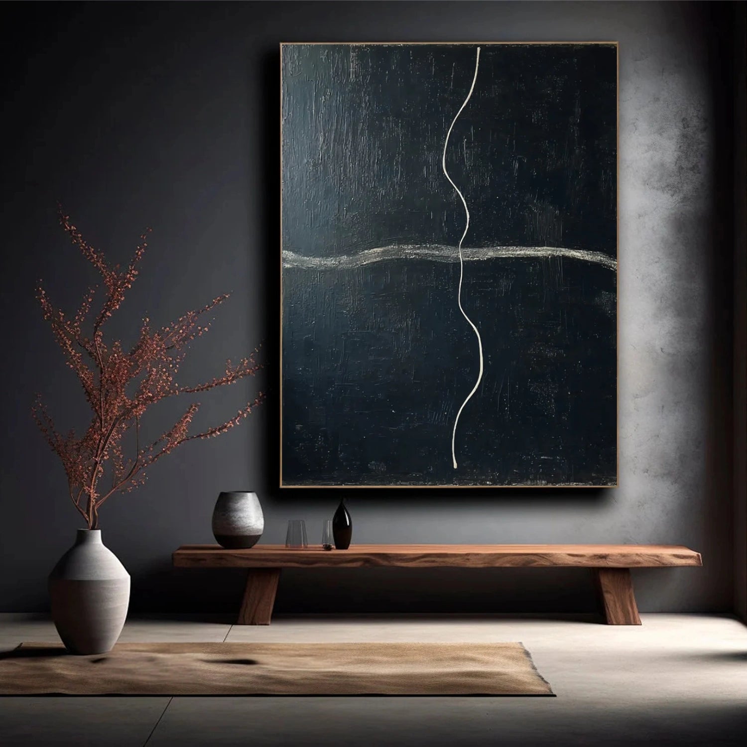 Black and White Minimalist Canvas Art #MT209