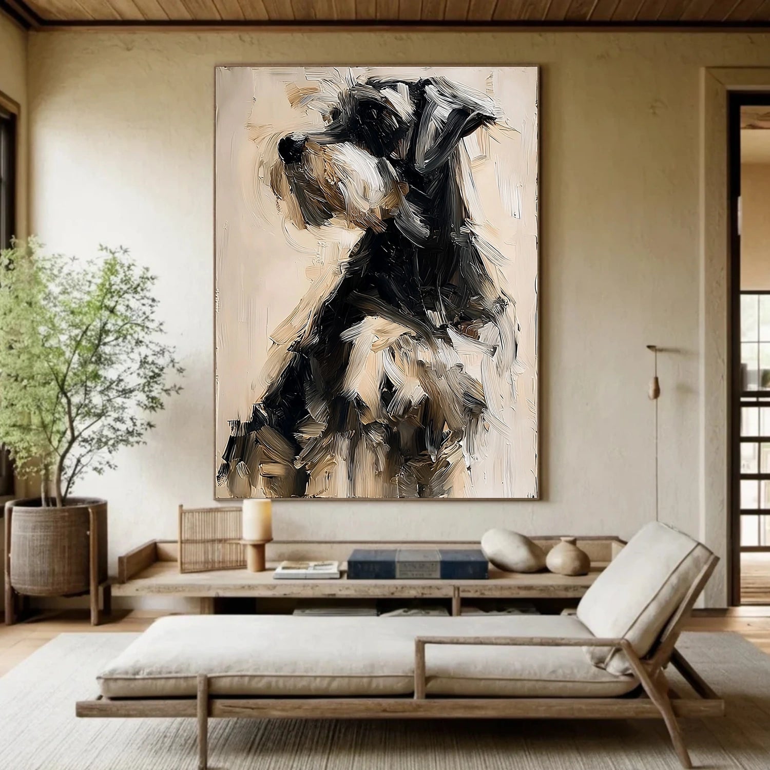 Abstract Animal Dog Textured Wall Art #AC101
