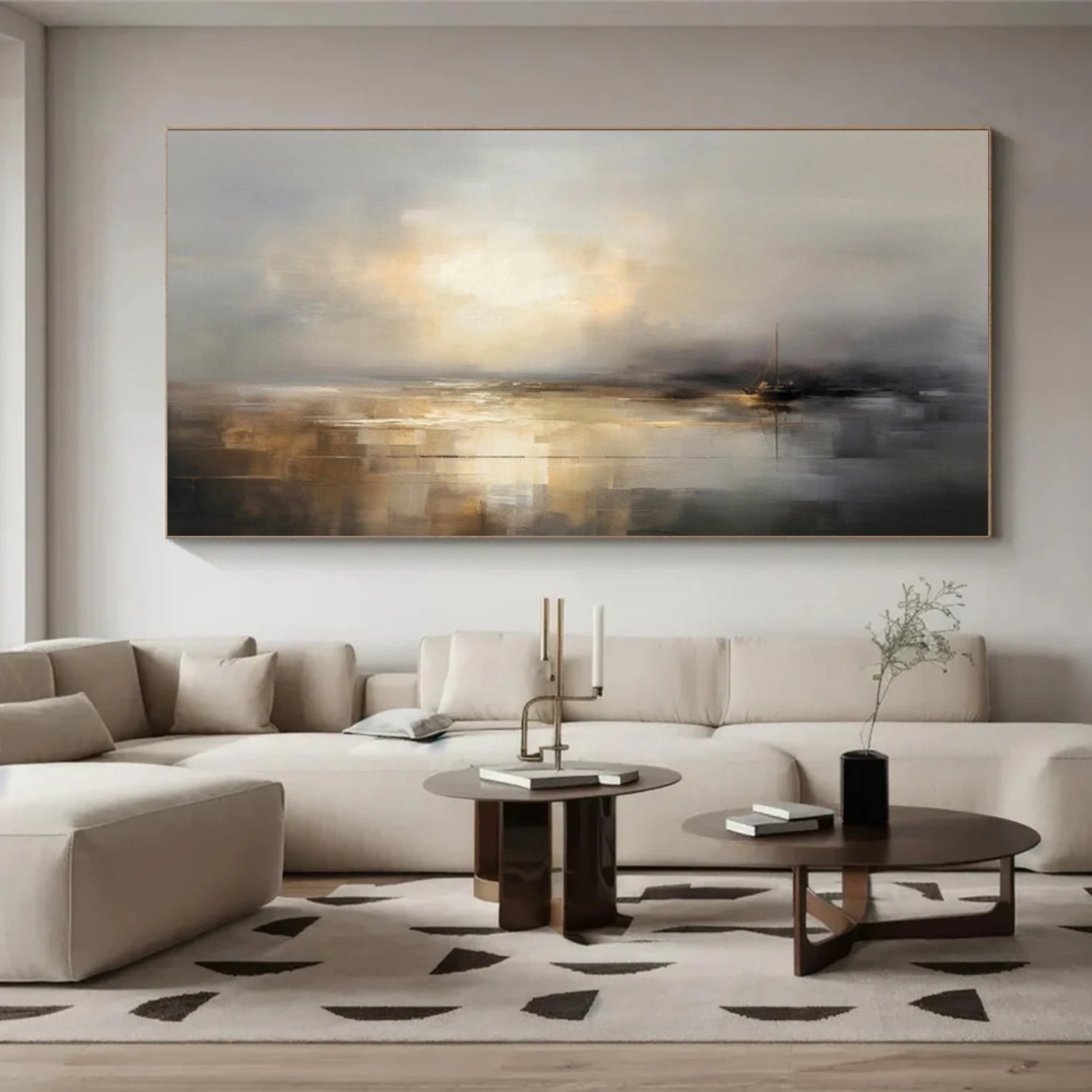 Ocean And Sky Abstract Wall Art #OS081