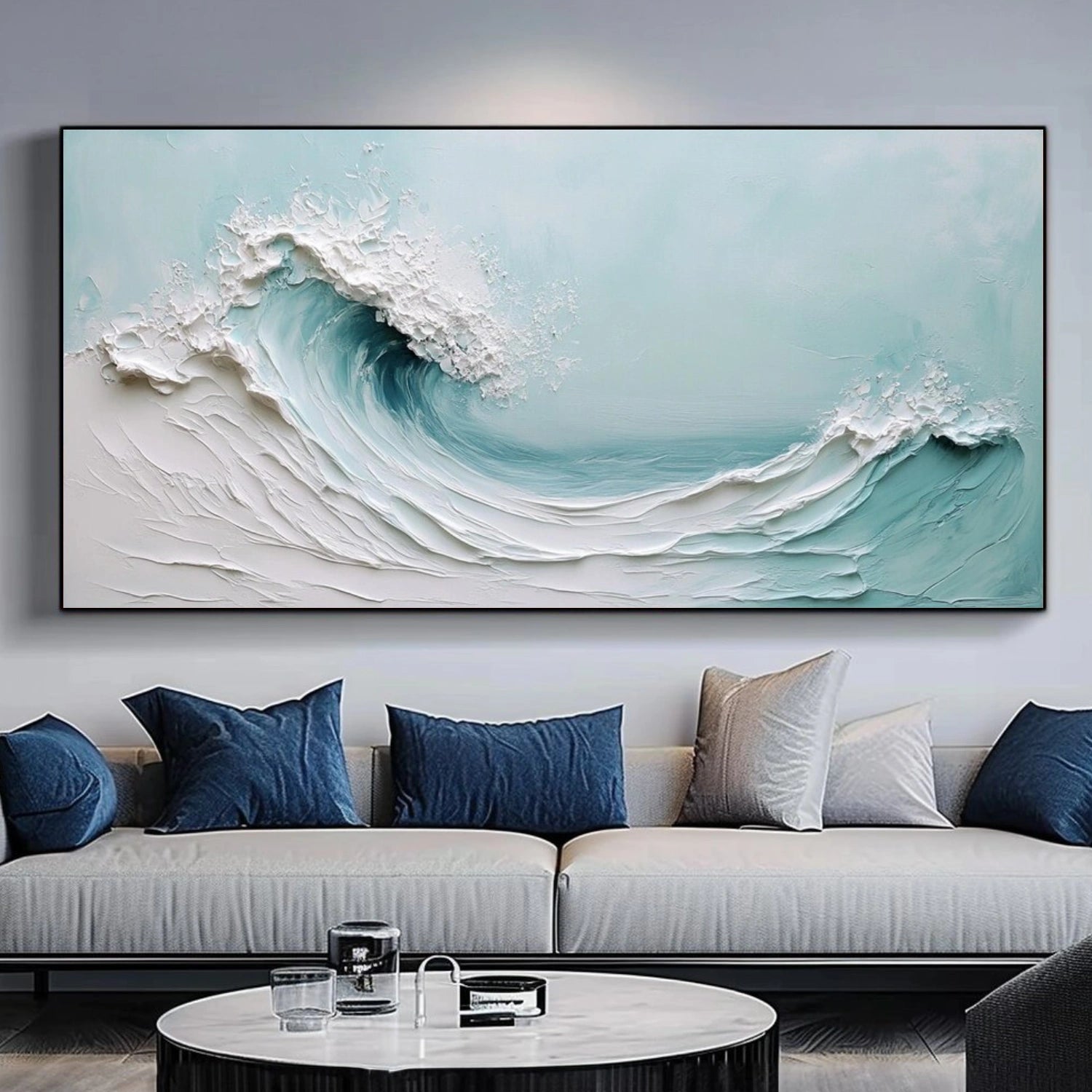 Ocean And Sky Abstract Textured Wall Art #OS102