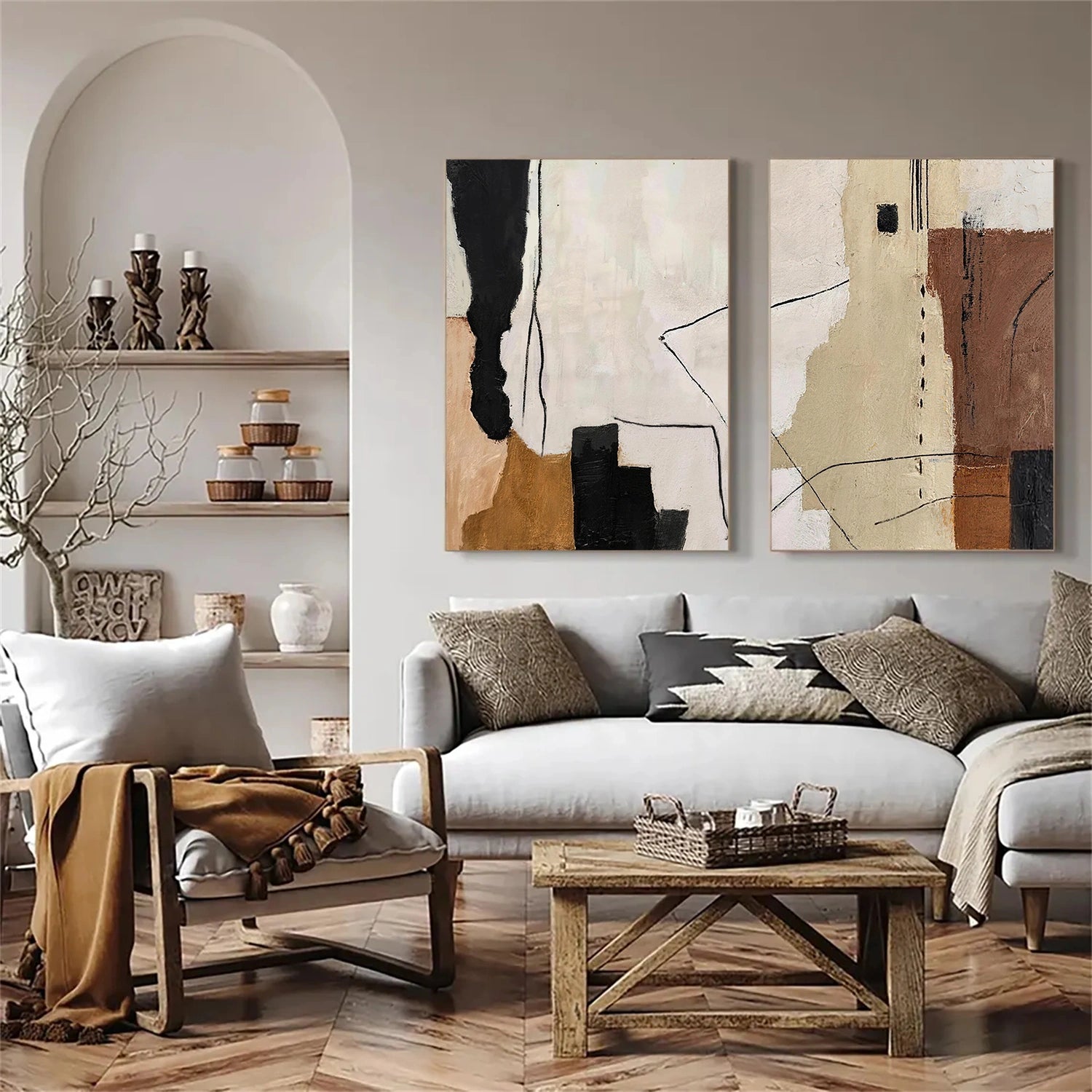 Abstract Canvas Wall Art Set of 2#AP378