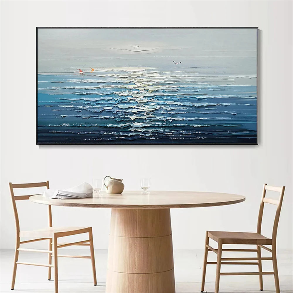 Ocean And Sky Textured Painting Canvas #OS018