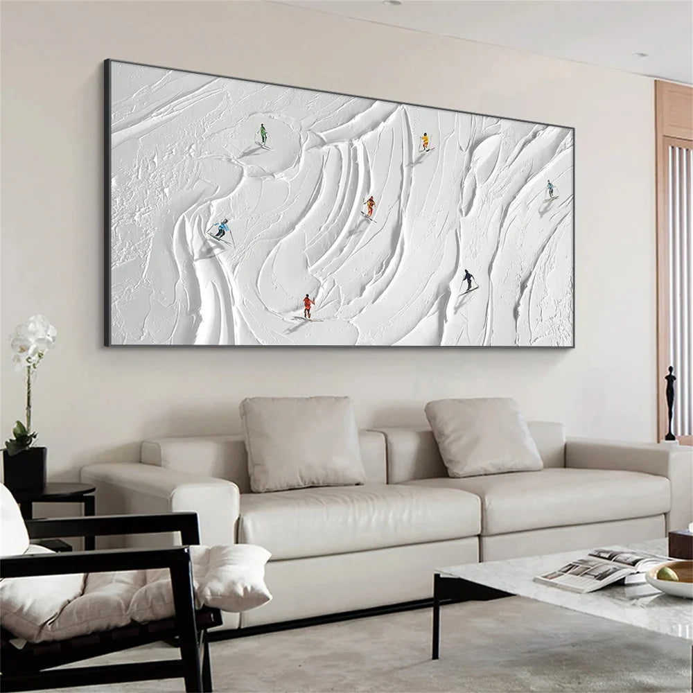Skiing Sport Textured Wall Art #MS023