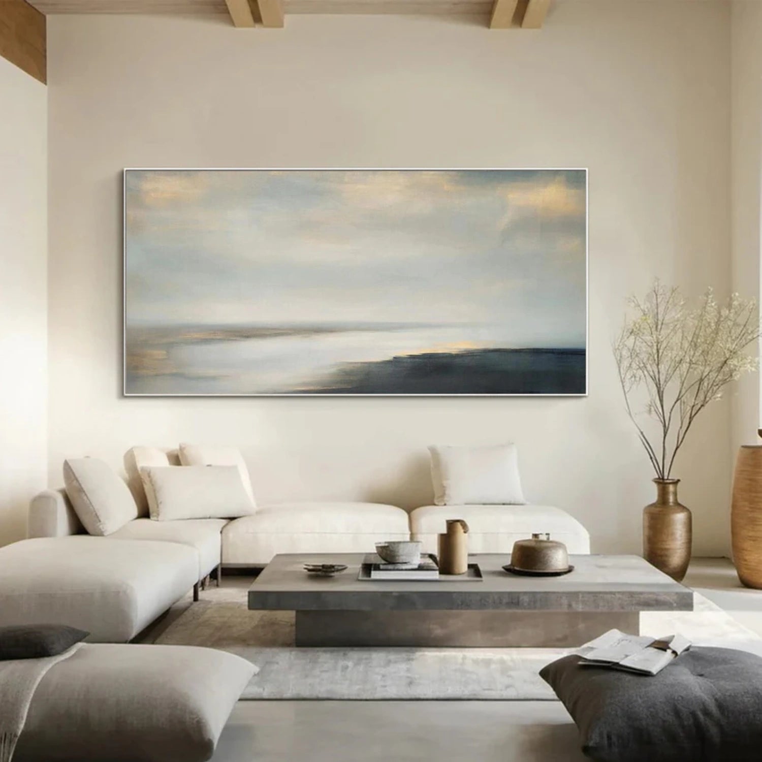 Ocean And Sky Abstract Wall Art #OS084